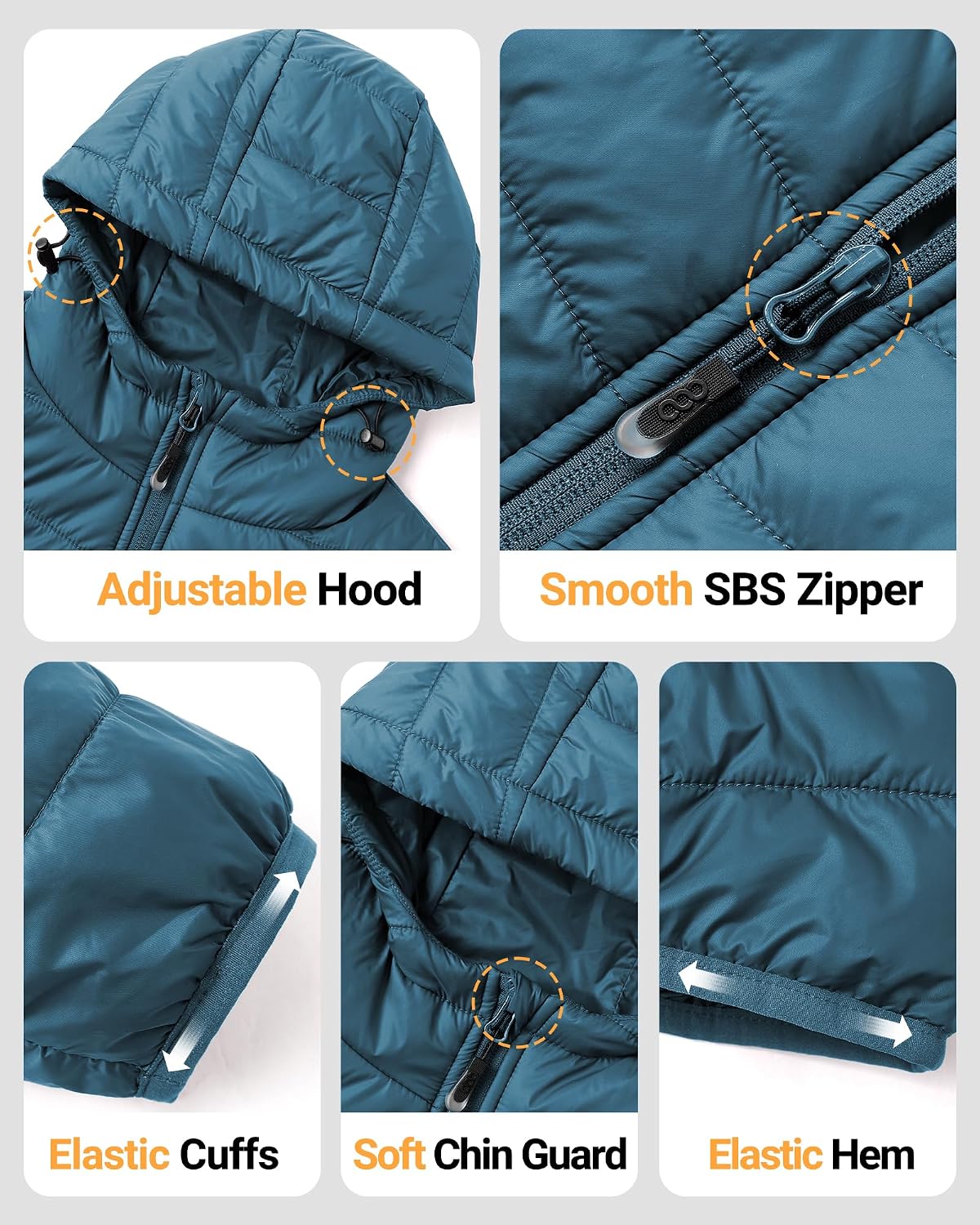 Thumbnail 5 de 33,000ft Women’s Lightweight Puffer Jacket with Hood – Water Repellent, Packable Quilted Coat