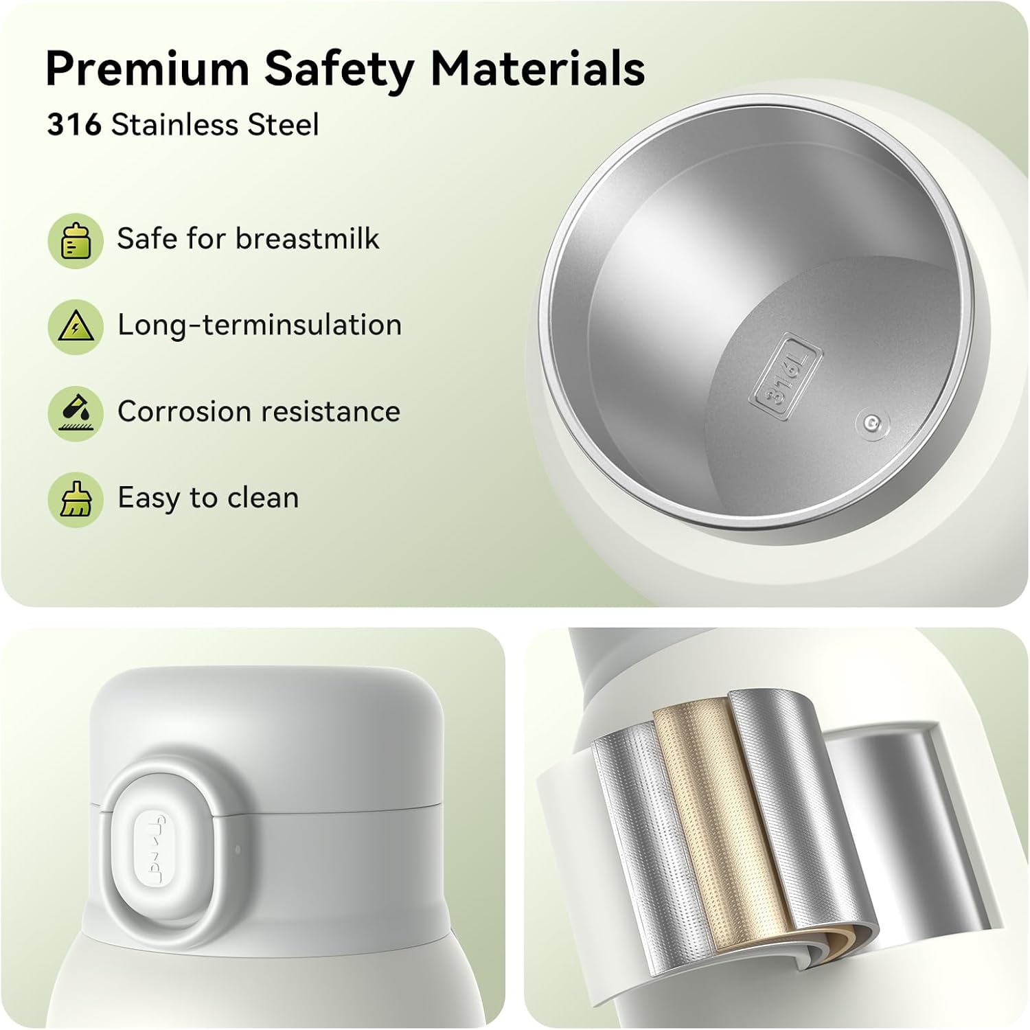 Thumbnail 3 de Portable Baby Bottle Warmer for Travel with 380ml Capacity and 10000mAh Battery