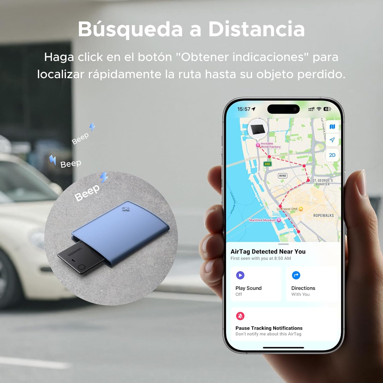 Thumbnail 5 de UGREEN FineTrack Finder Tag 1,7 mm