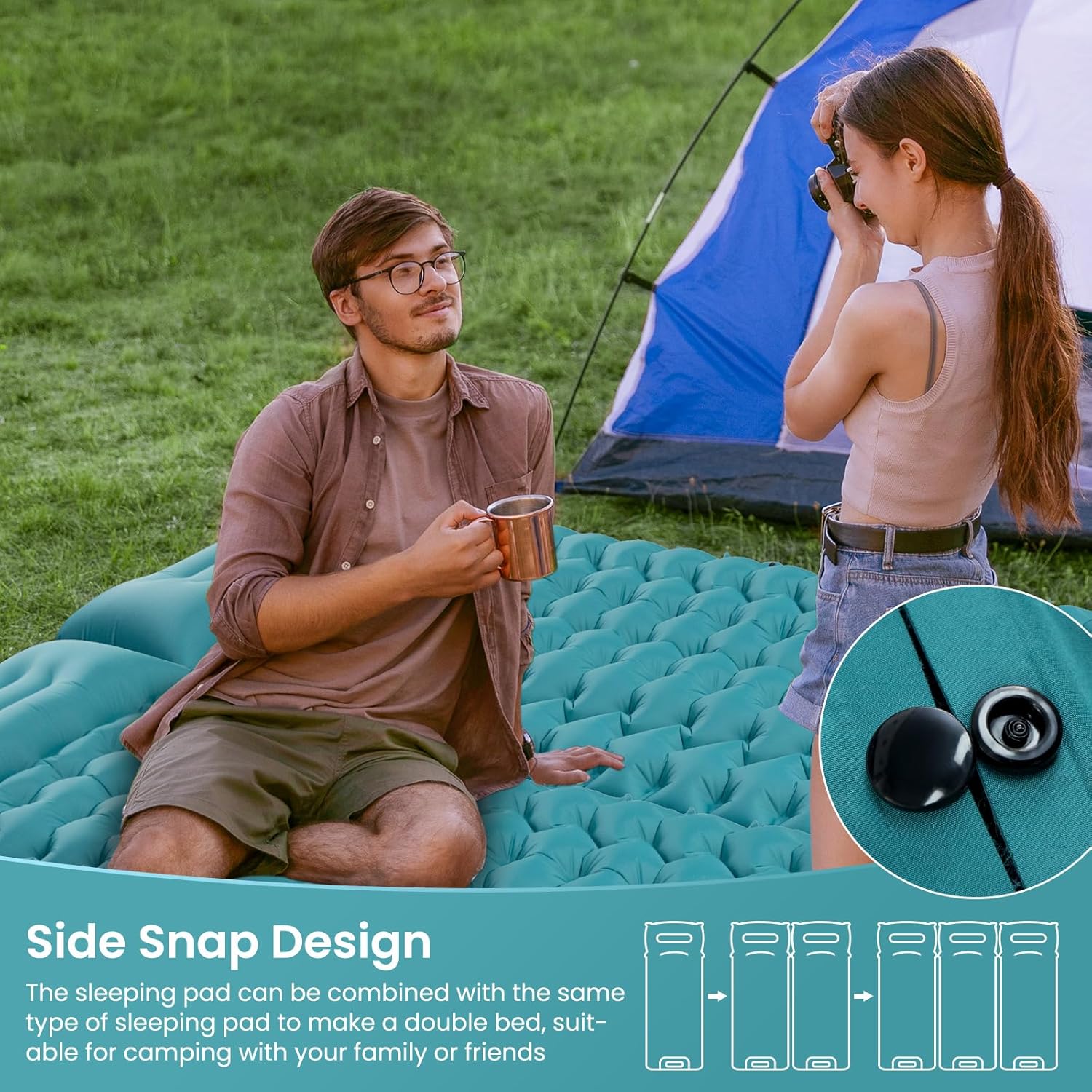 Detalle 2 de Satisure Camping Isomatte wasserdicht mit 50 Sekunden Pumpe