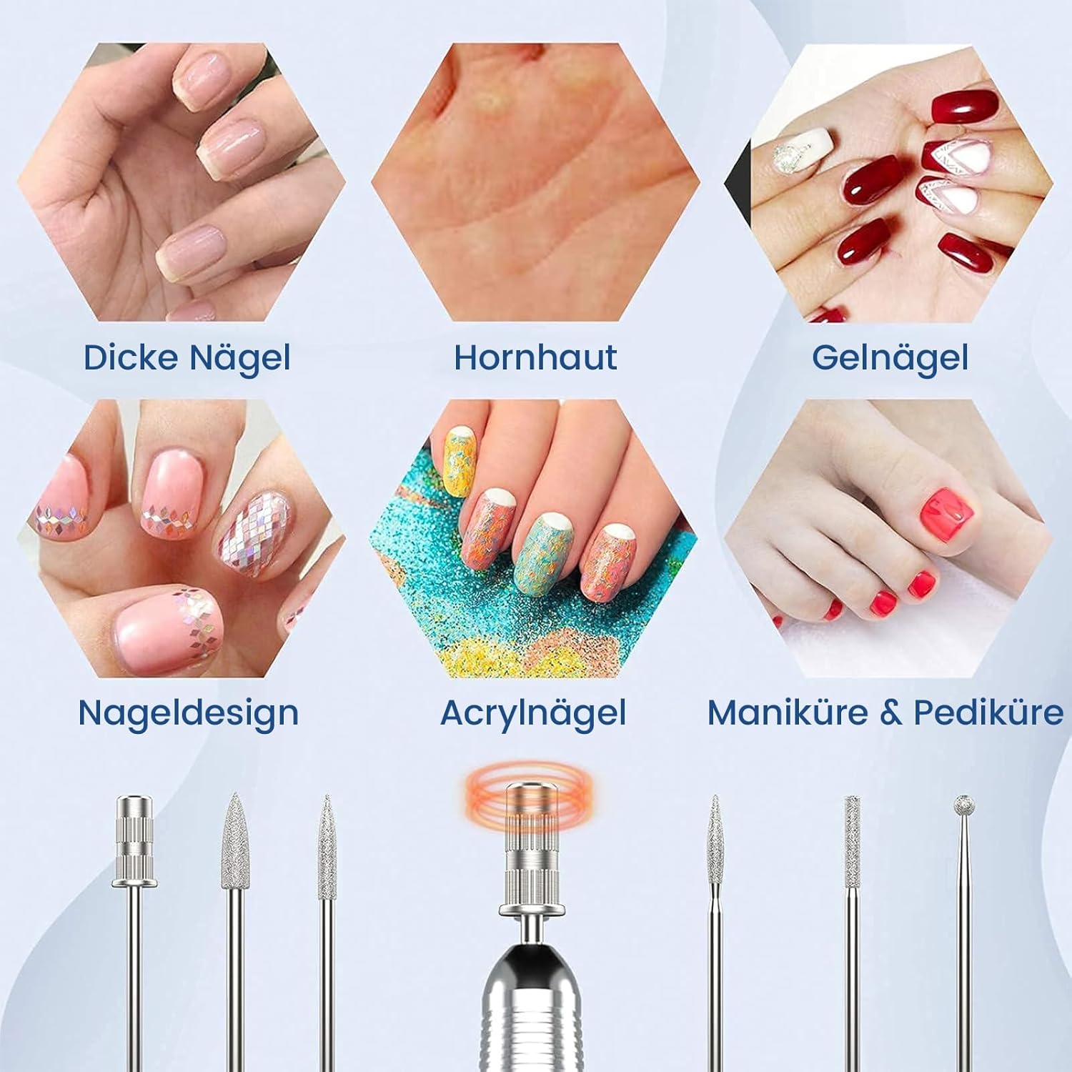Thumbnail 6 de Delanie Nagelfräser Elektrisch 35000 U/min – kabelloser Akku-Nagelfräser für Acrylnägel und mehr