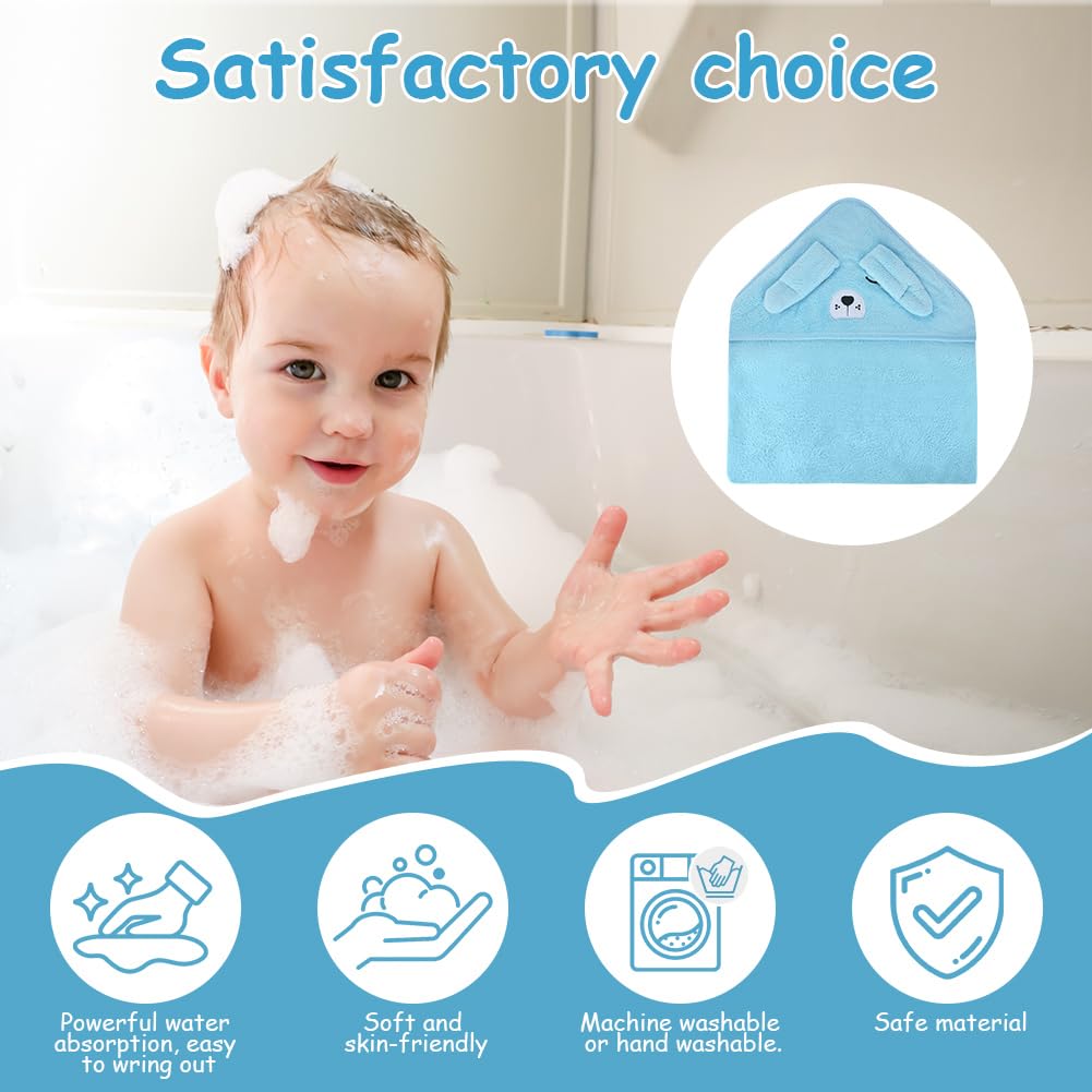 Detalle de Aolso Kapuzenhandtuch Baby – kuschelweiches Korallen-Fleece-Badetuch, 80 × 80 cm, 0–3 Jahre