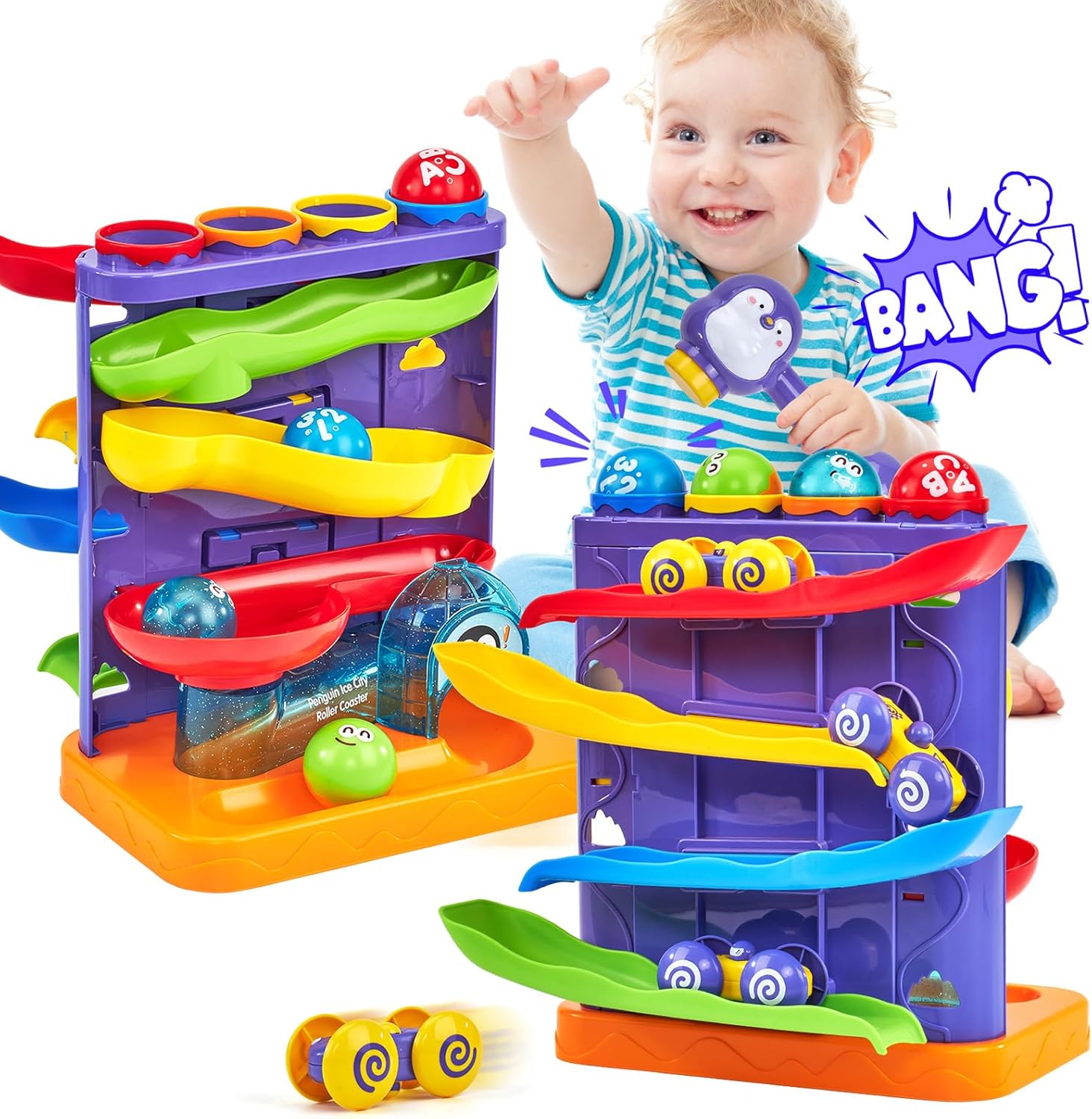 Detalle de hahaland 2‑in‑1 Pound & Roll Toys 12 Months