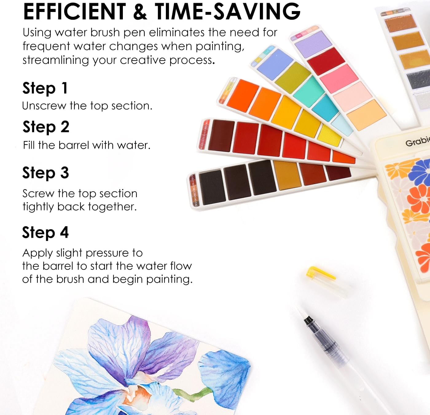 Thumbnail 5 de Aquarellfarben-Set (56 Farben) mit Detailpinseln – für Malen, Skizzen & unterwegs
