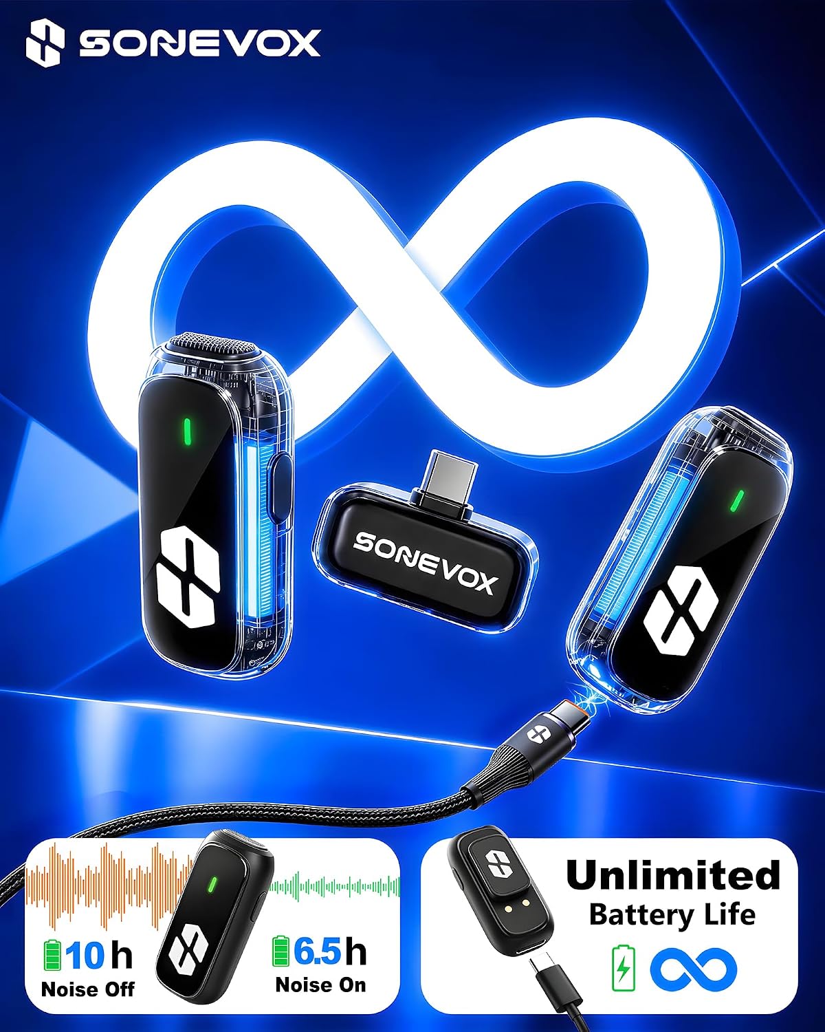 Thumbnail 6 de SONEVOX wireless microphone 48kHz/24-bit audio
