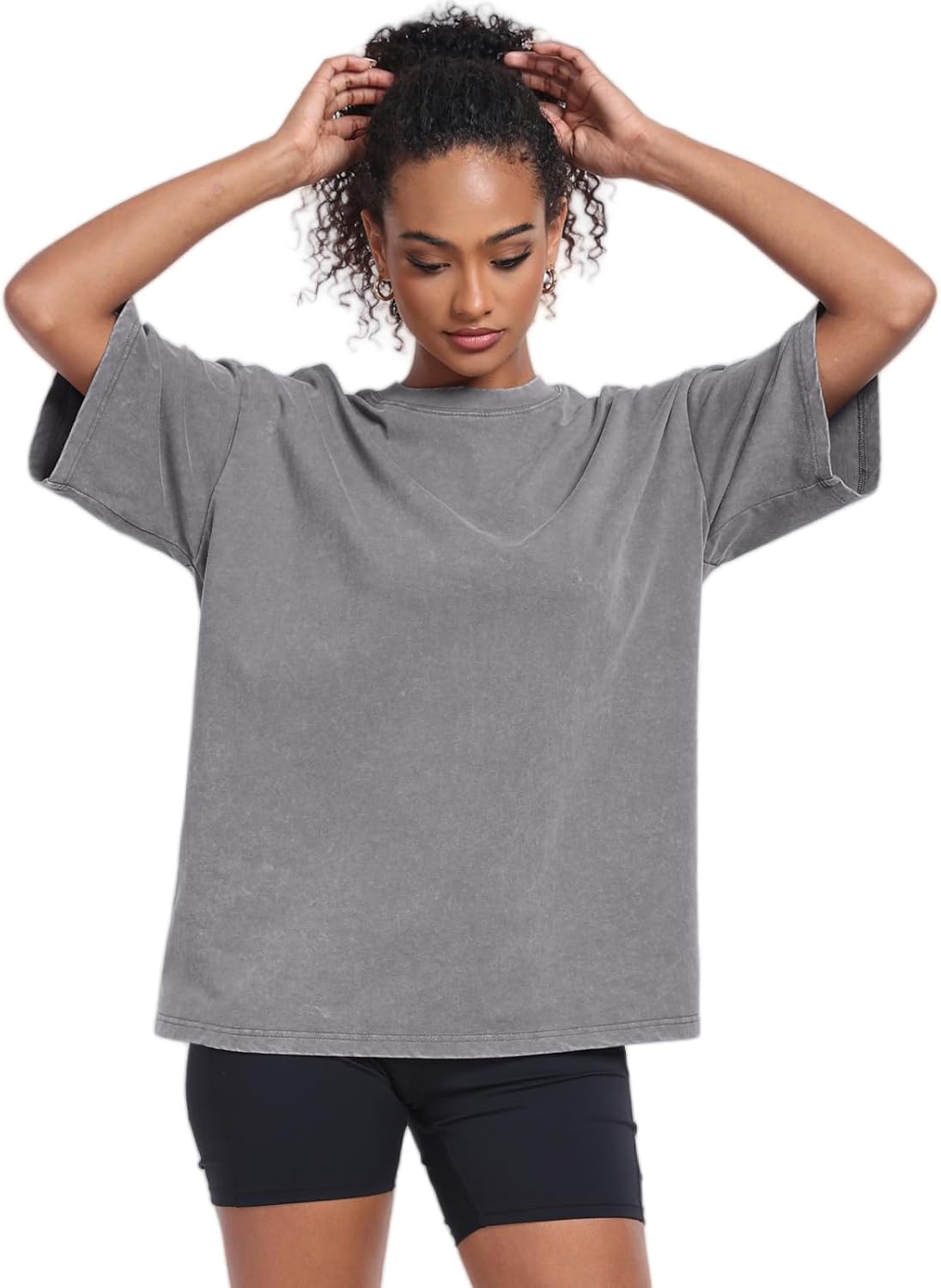 Thumbnail 2 de SnowElve Women's Washed Vintage Oversized T-Shirt — Baggy Everyday Streetwear