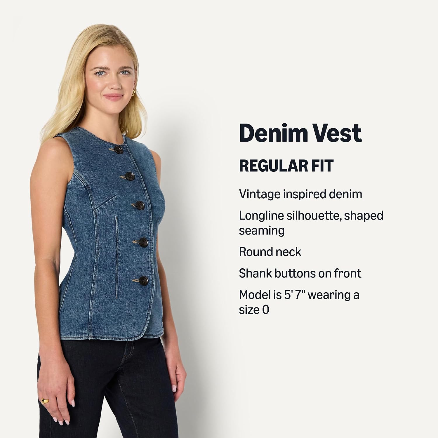 Detalle 2 de Amazon Essentials Women's Denim Vest Regular Fit