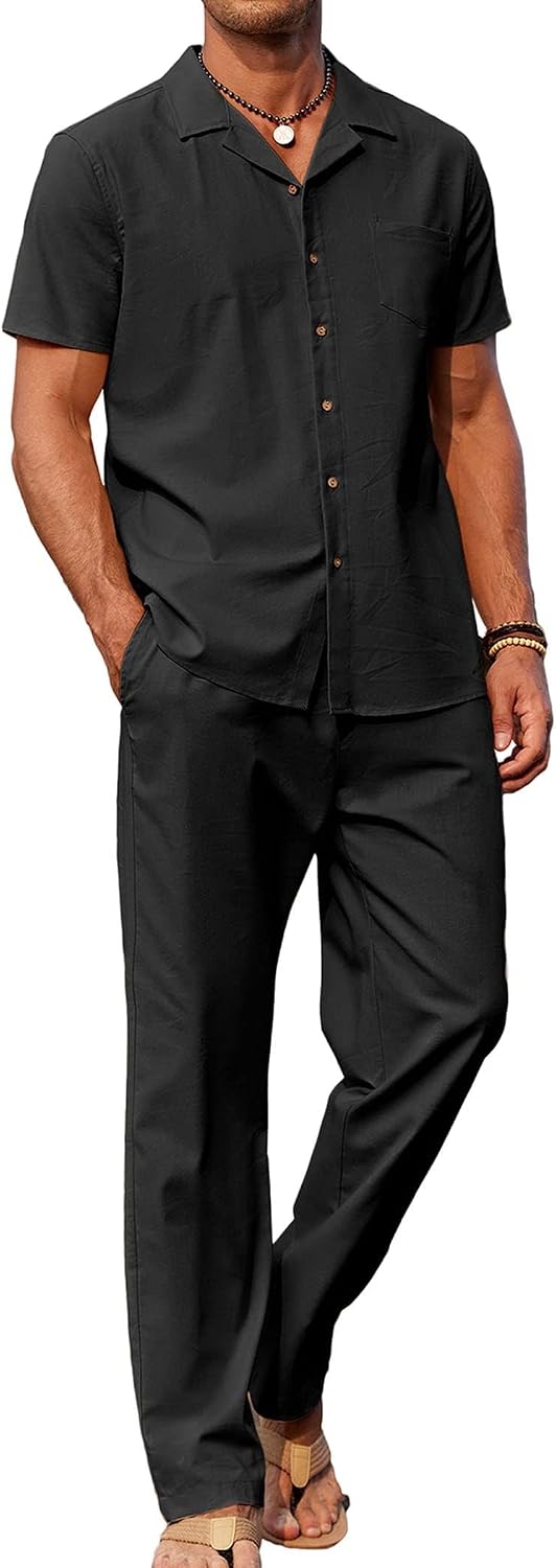 Detalle de COOFANDY Men's Linen-Blend Outfit Set