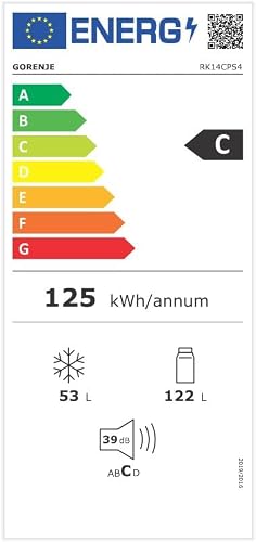 Detalle 1 de Gorenje RK14CPS4 Kühl-Gefrierkombination – Freistehend, 175 Liter, LED-Beleuchtung, wechselbarer Türanschlag