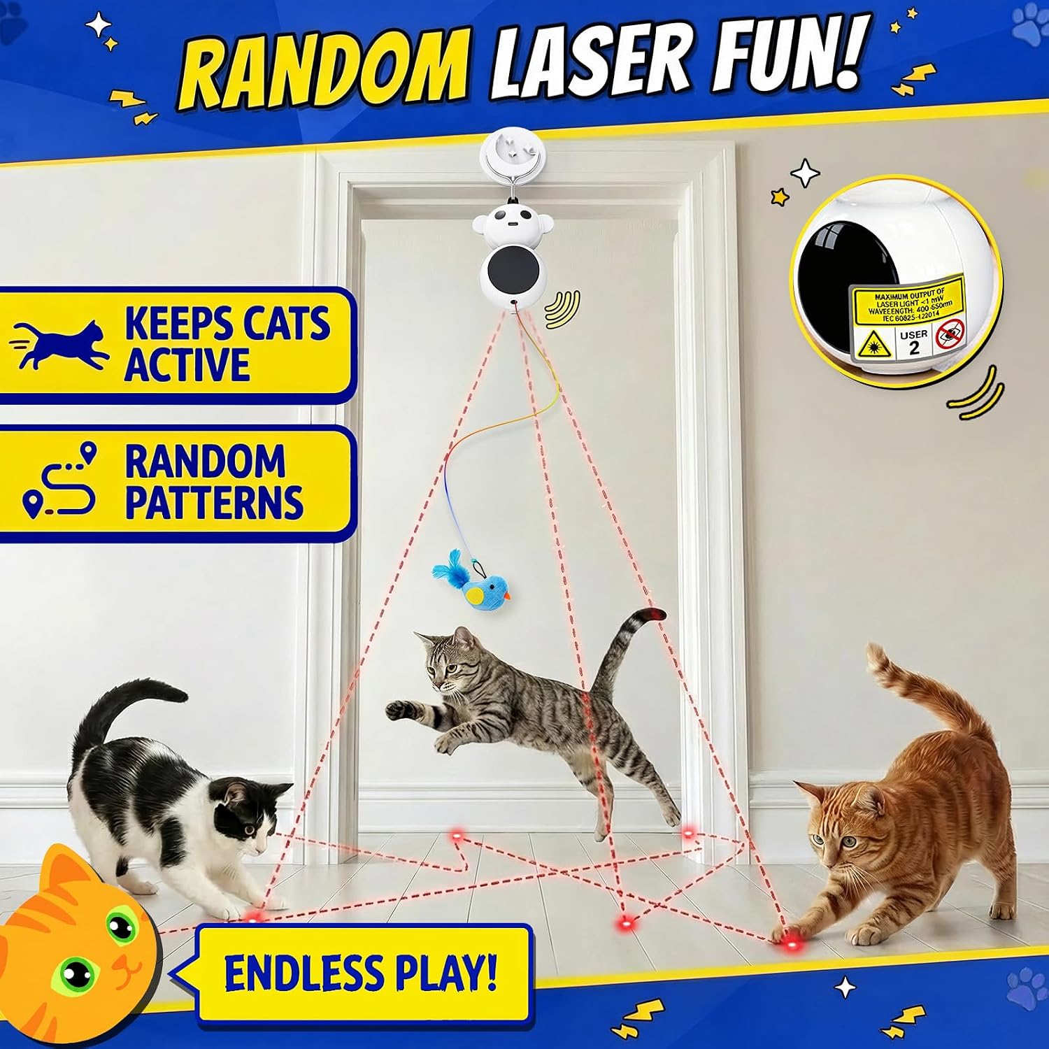 Thumbnail 4 de CATPICK Automatic Flying Bird Cat Toy with Dual Speeds and Touch Activation