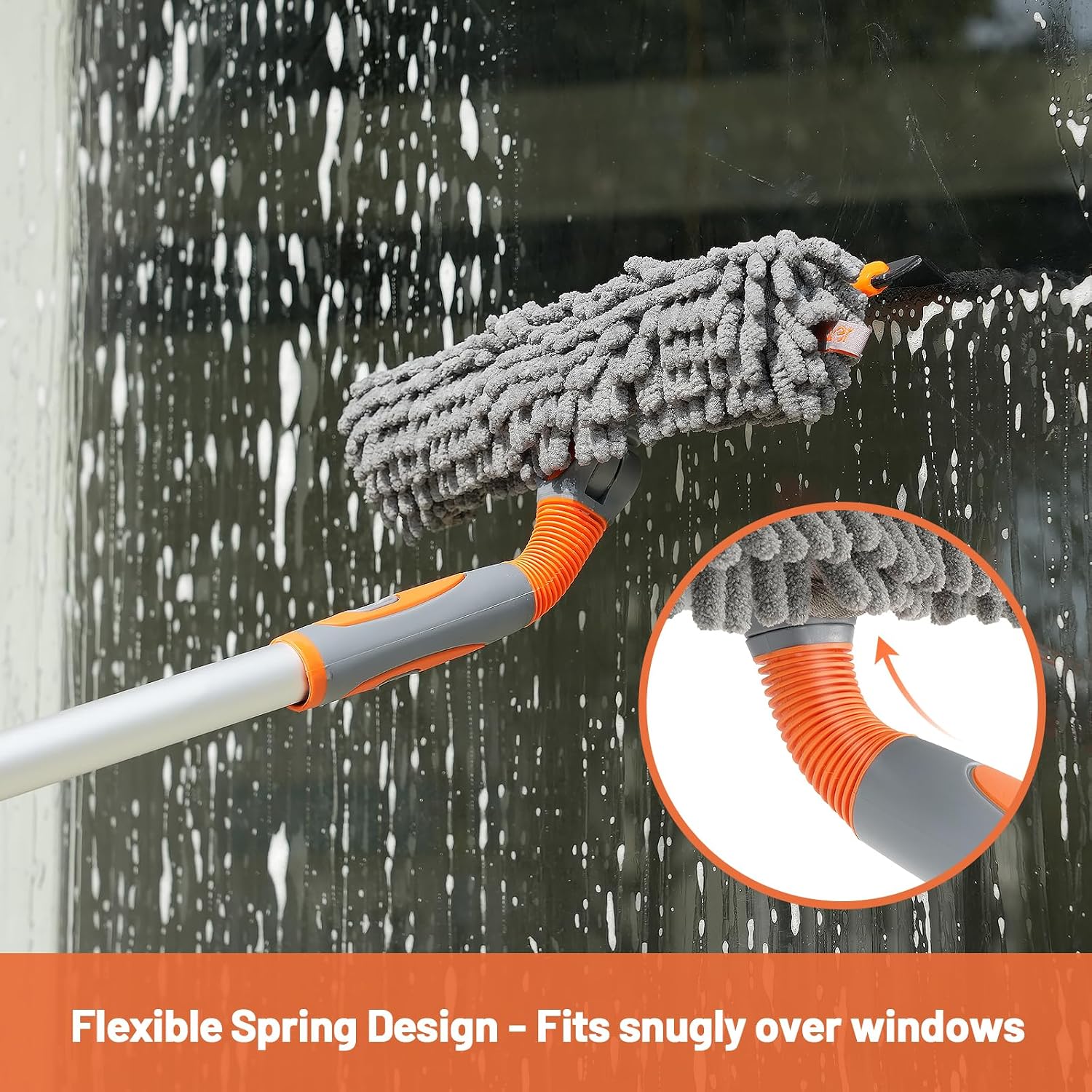 Detalle de Eazer 89'' Squeegee Window Cleaner 2-in-1 Rotatable Tool Kit with Extension Pole