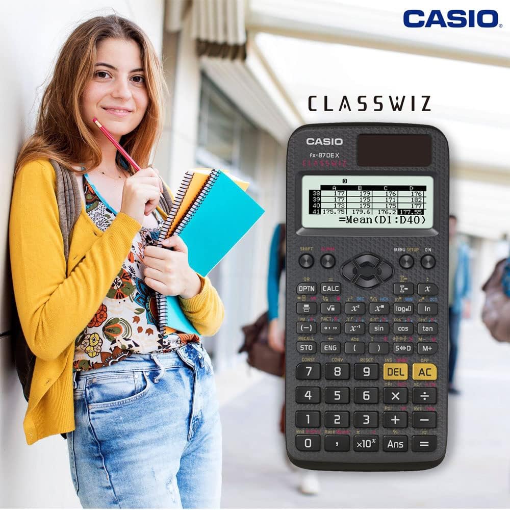 Detalle de Casio ClassWiz FX-87DE X wissenschaftlicher Schulrechner mit QR-Code-Funktion (LC-Display) schwarz
