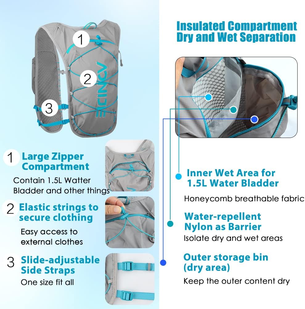 Detalle de Geila Hydration Backpack: Lightweight Running Hydration Vest for Marathon and Trail