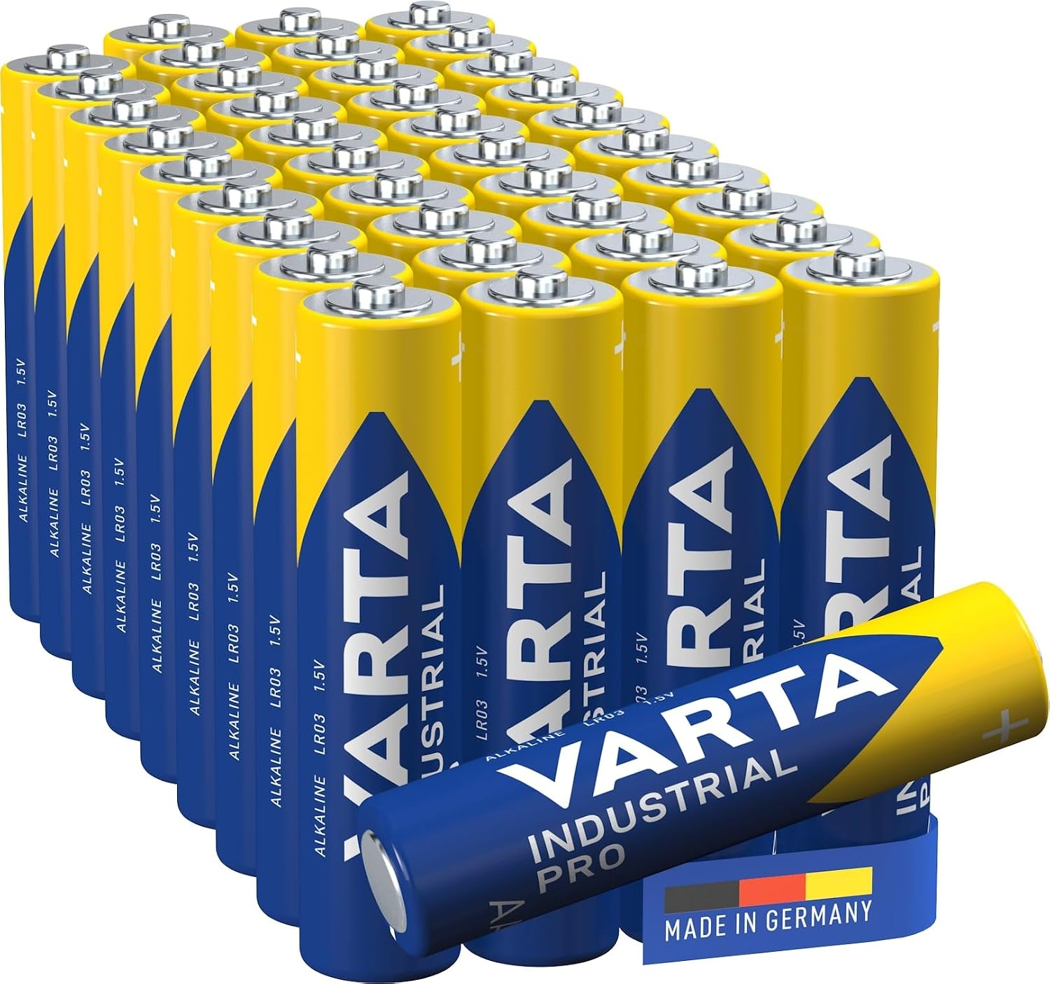 Detalle de VARTA AAA Industrial Pro – 40 Stück Alkaline Batterien, 1,5V, Vorratspack, Made in Germany