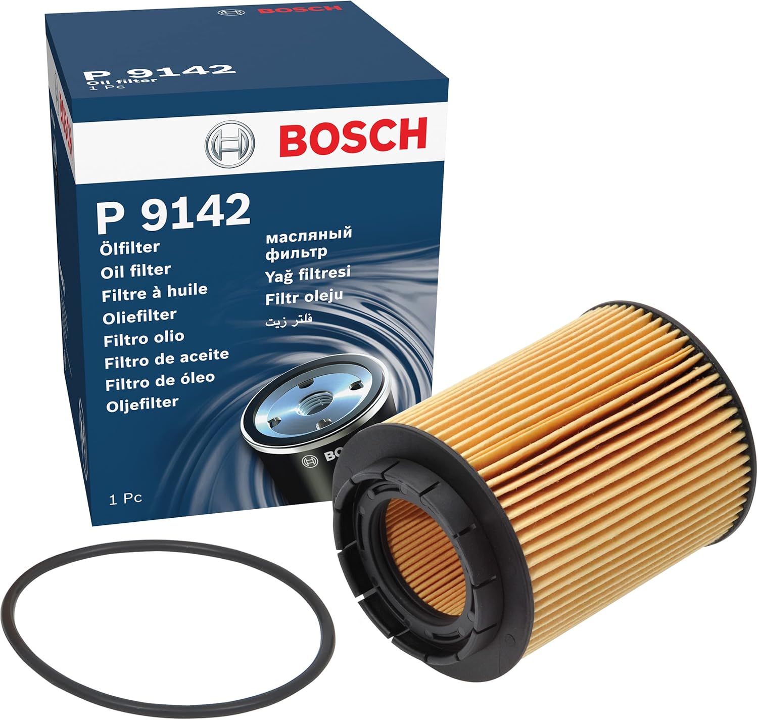 Detalle de Bosch P9142 Filtre à Huile Automobile — Cartouche filtre huile pour une lubrification fiable