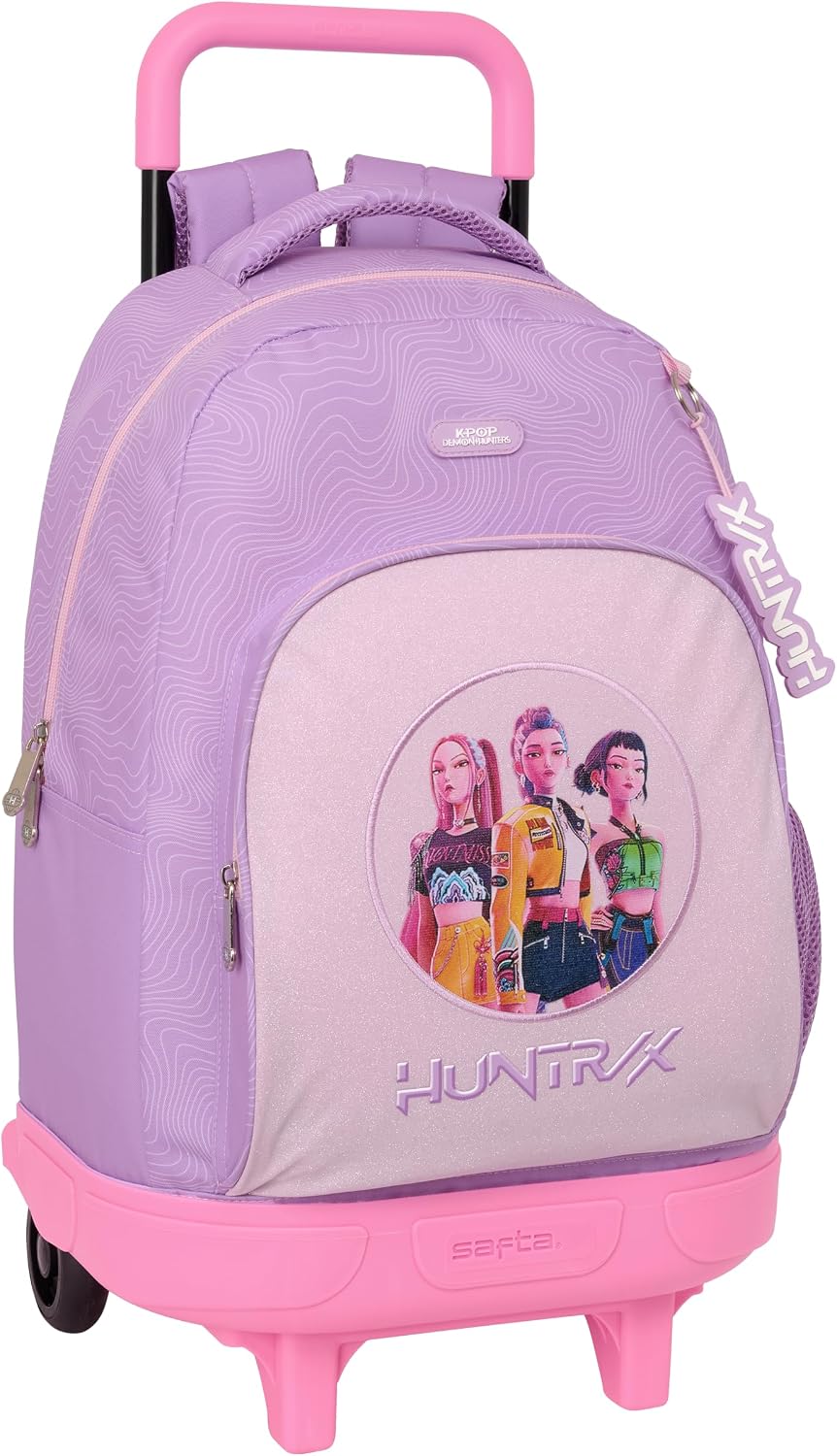 Detalle de Safta K-POP Demon Hunters ICONIC: Mochila grande con ruedas, 33x22x45 cm