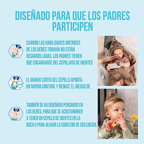 Thumbnail 3 de Jordan Step 1: Cepillo de dientes para bebé 0–2 años (pack 4, azul/verde)