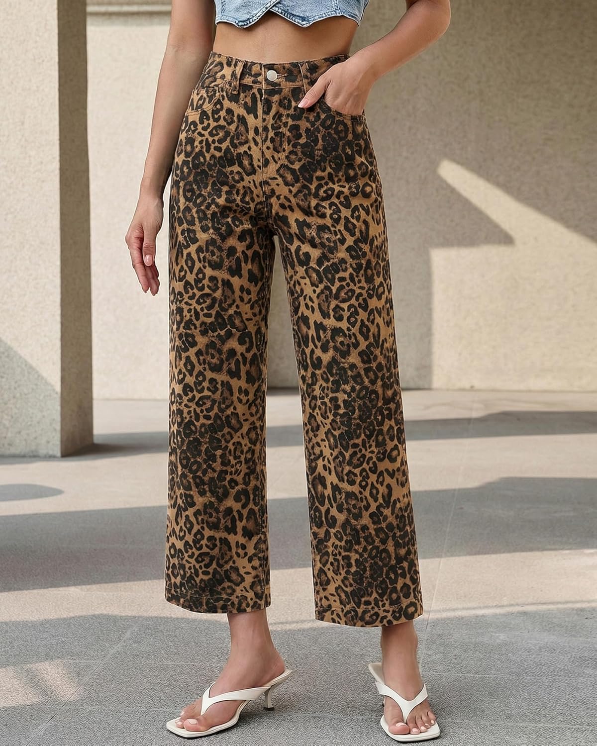 Thumbnail 6 de luvamia Wide Leg Jeans 28-inch leopard print
