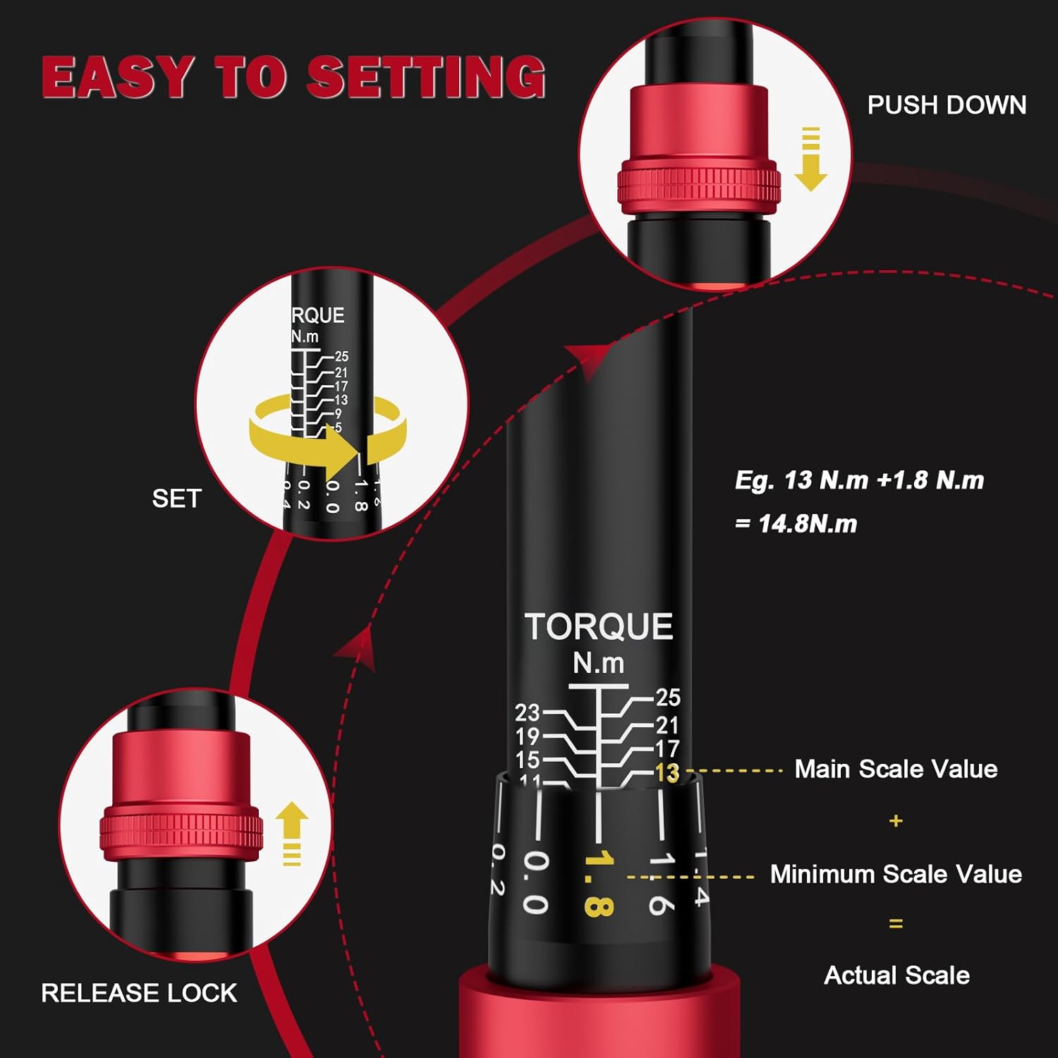 Thumbnail 4 de VANPO 1/4 Zoll Drehmomentschlüssel-Set 1–25 Nm (3-teilig) für Fahrrad & Motorrad