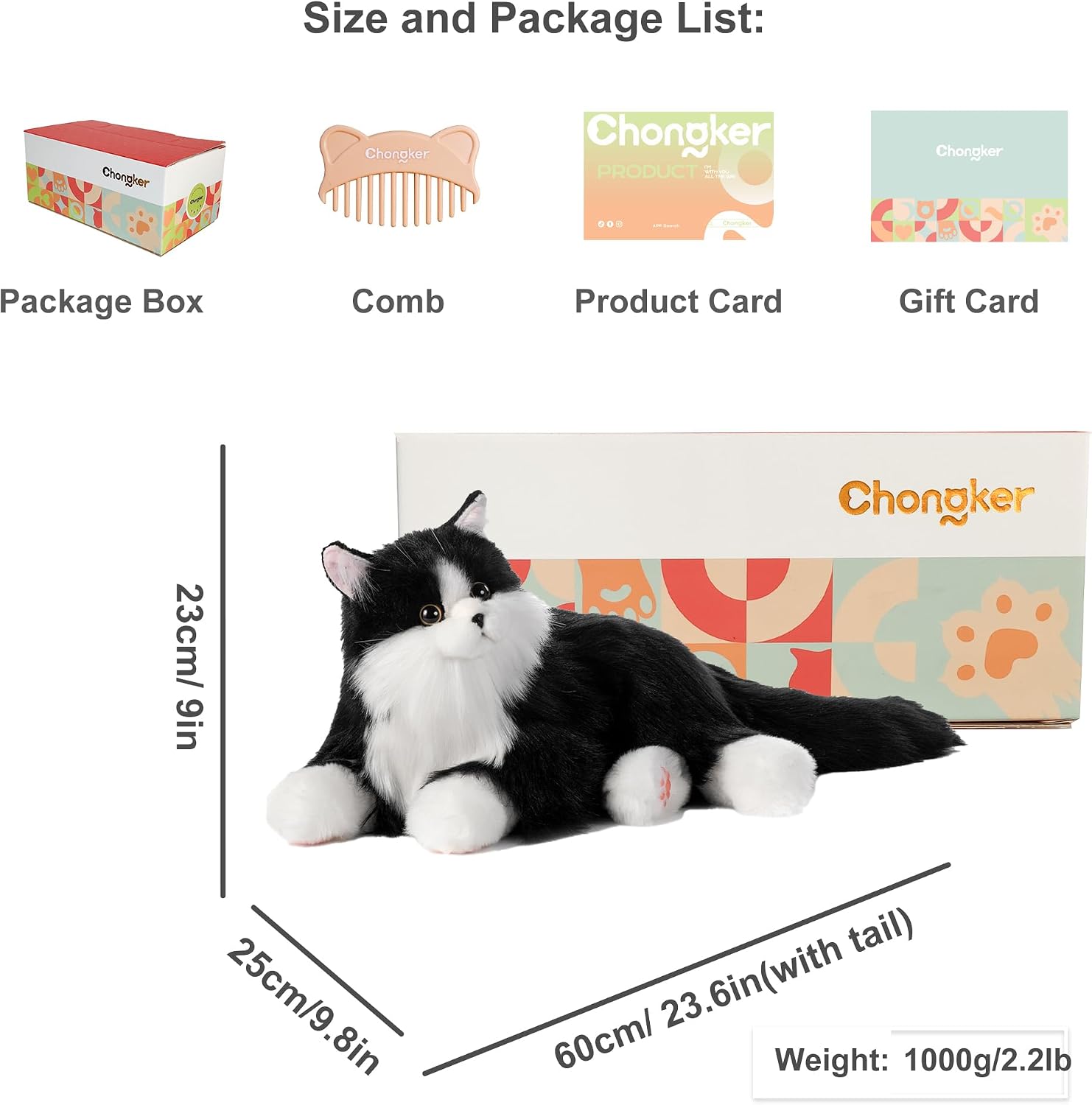 Thumbnail 6 de Chongker Roboterkatze – Interaktives Plüschkuscheltier mit Herzschlag, Schnurren und Miauen (Schwarz)