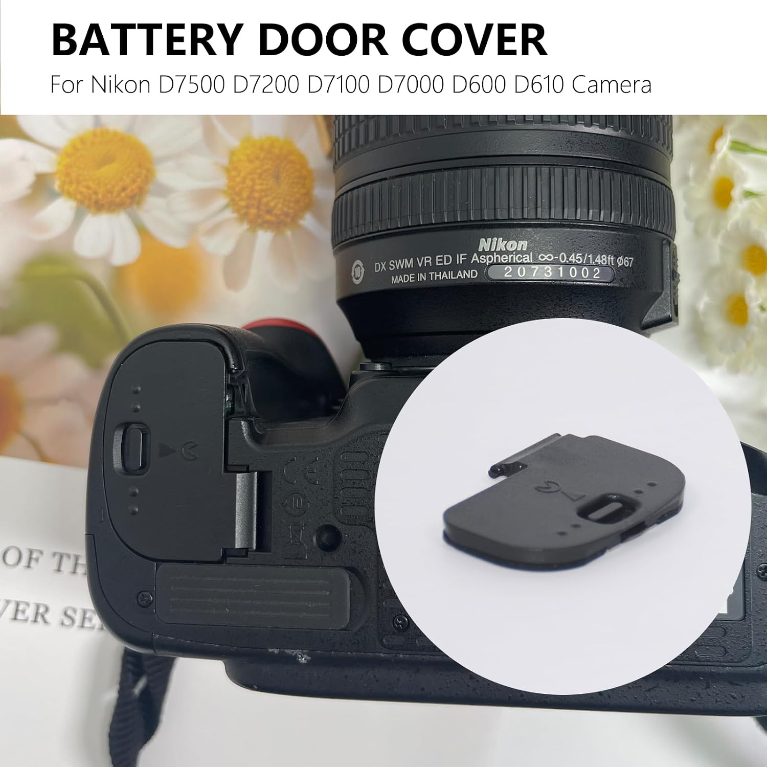 Detalle 2 de Nikon D7200 Battery Door Cover Replacement