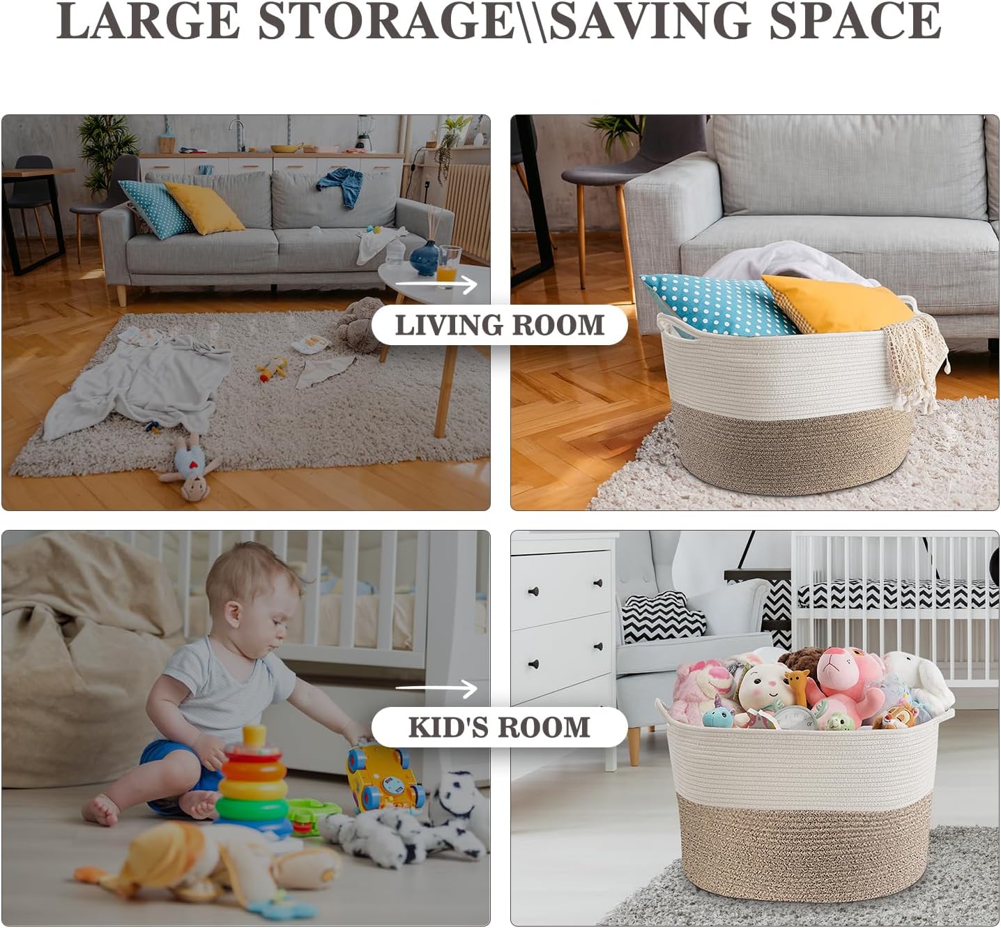 Detalle 2 de Maliton Storage Basket 68L foldable laundry basket