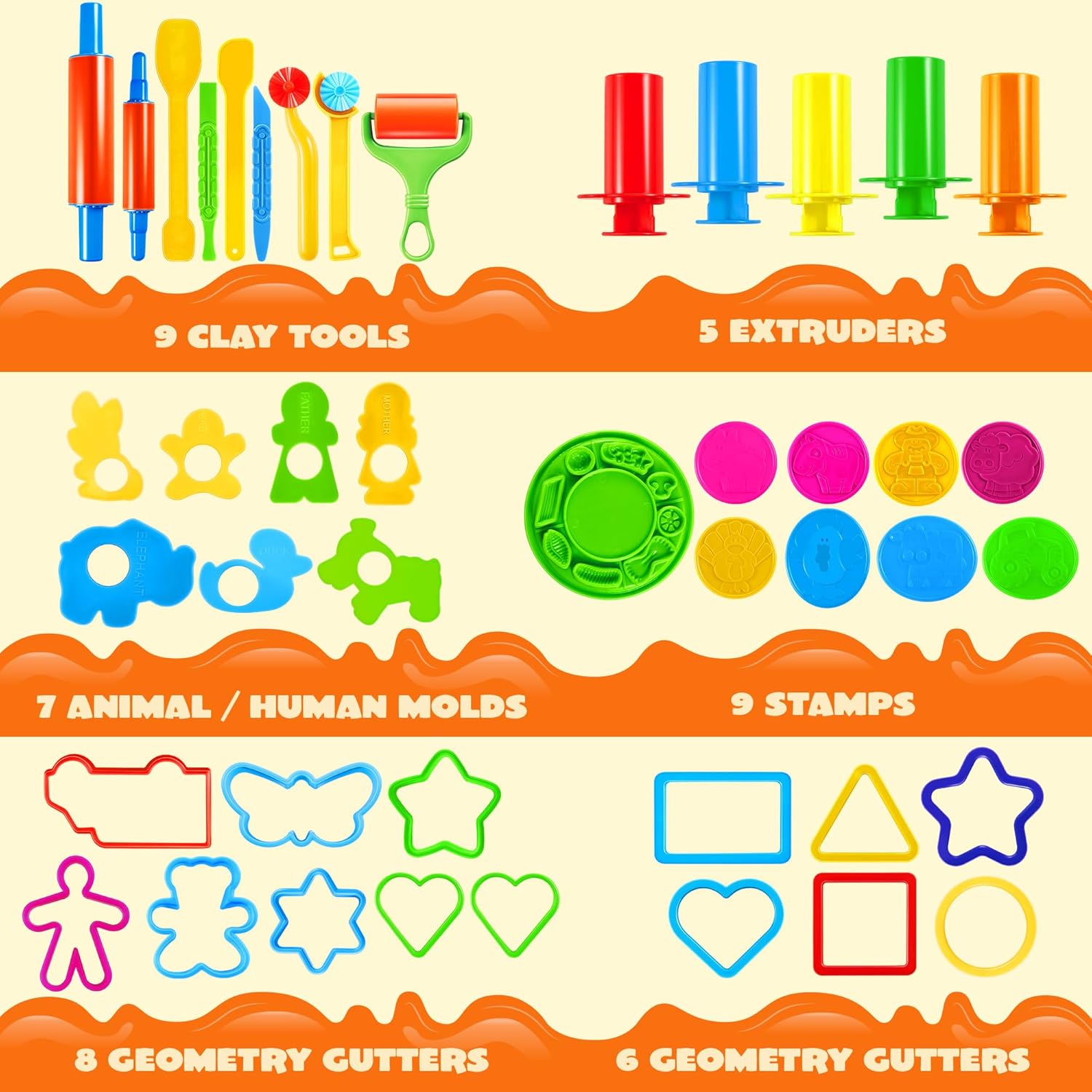 Detalle 2 de JOYIN 44 Clay Tools Set for Kids, 44-piece sculpting kit 🎨