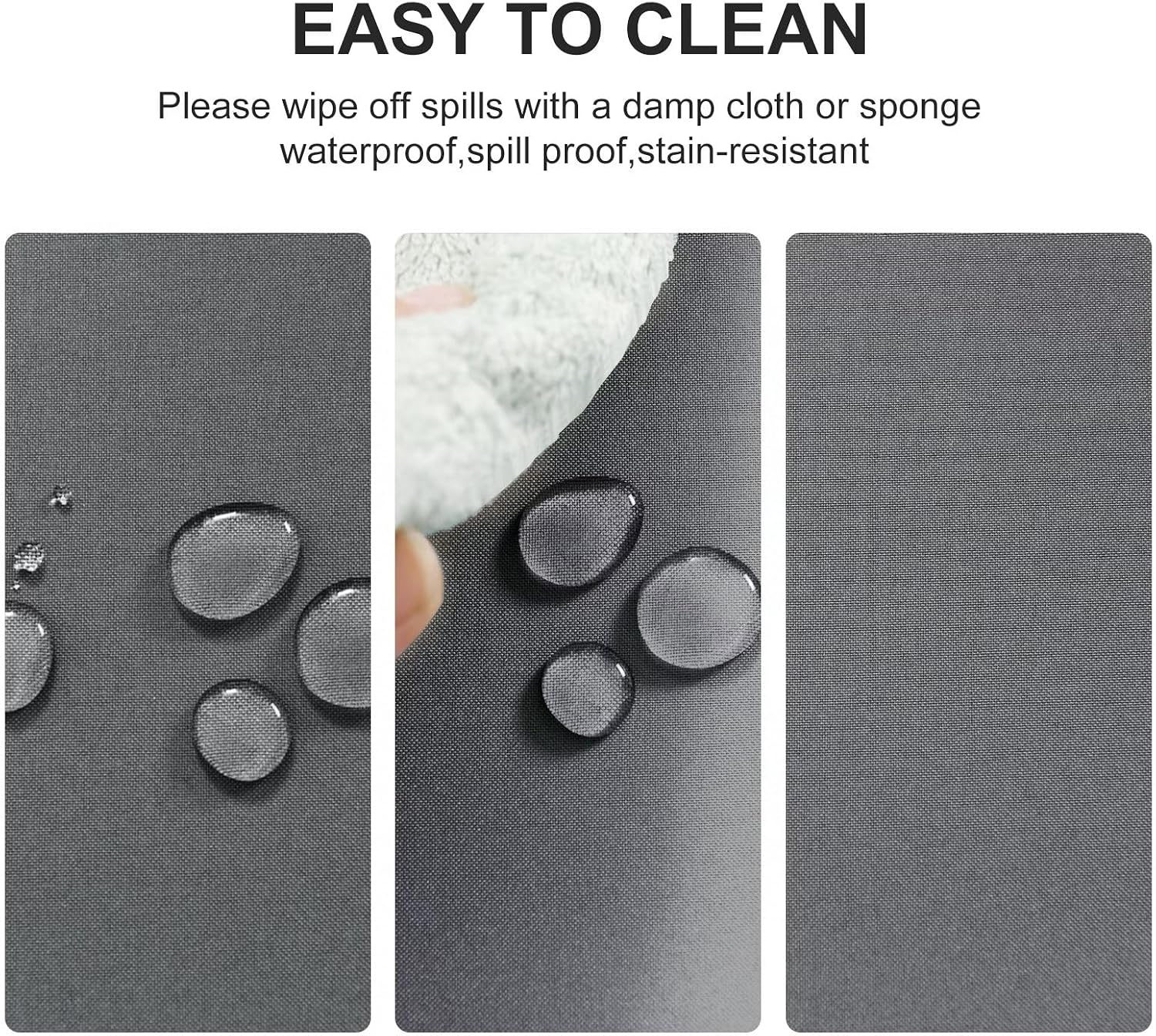Detalle de DWCN Nappe Ronde Anti-Taches Lavable et Imperméable 140 cm – Gris Clair