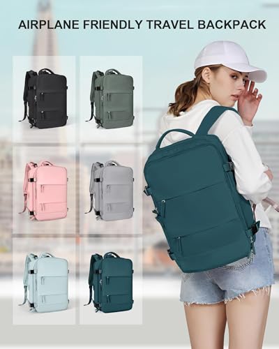 Thumbnail 8 de SZLX mochila de viaje para mujer impermeable (42 x 32 x 20 cm, 1 kg) con compartimento para portátil y bolsa húmeda