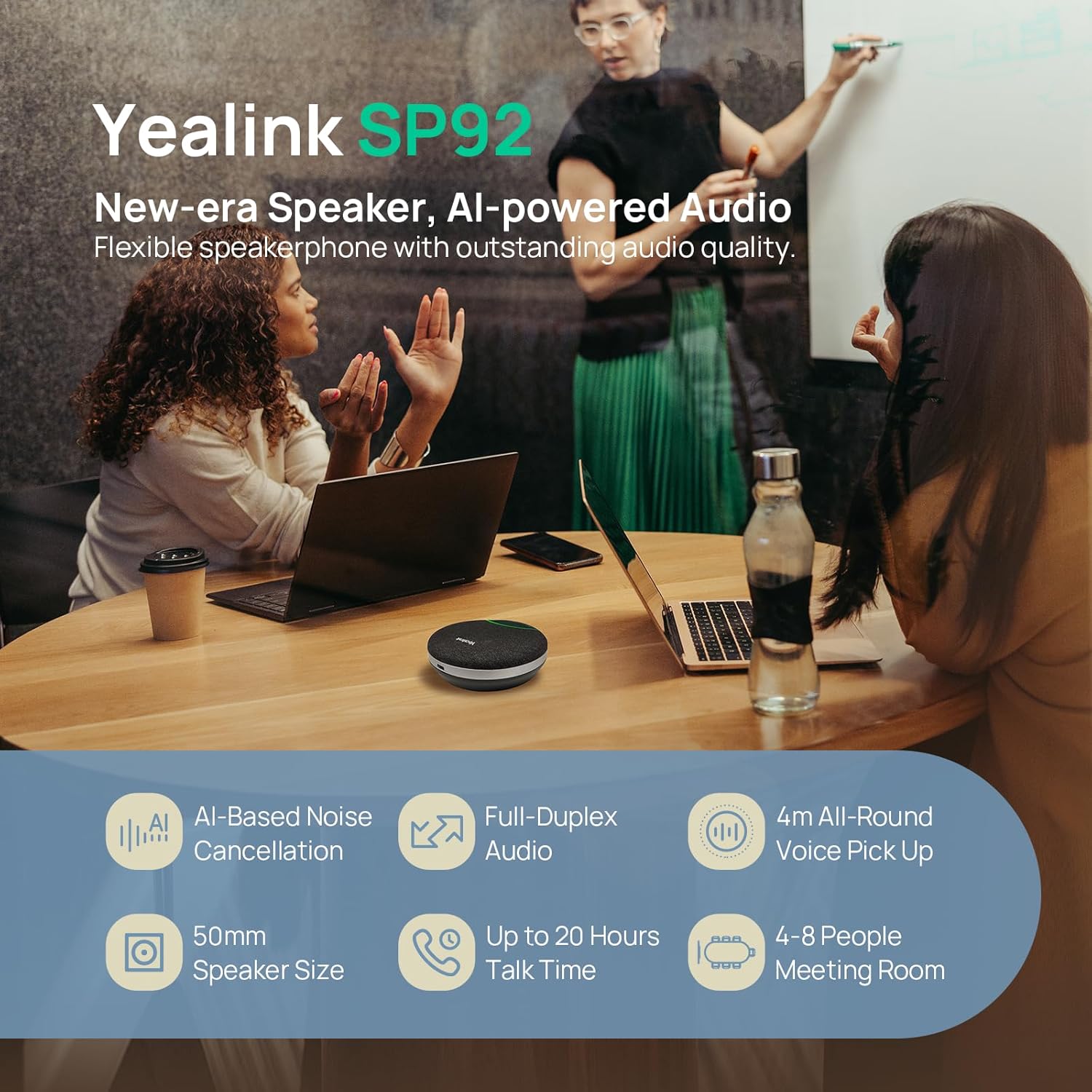 Thumbnail 1 de Yealink SP92 Office Conference Speaker and Microphone – Portable Bluetooth Speaker for Small Meetings