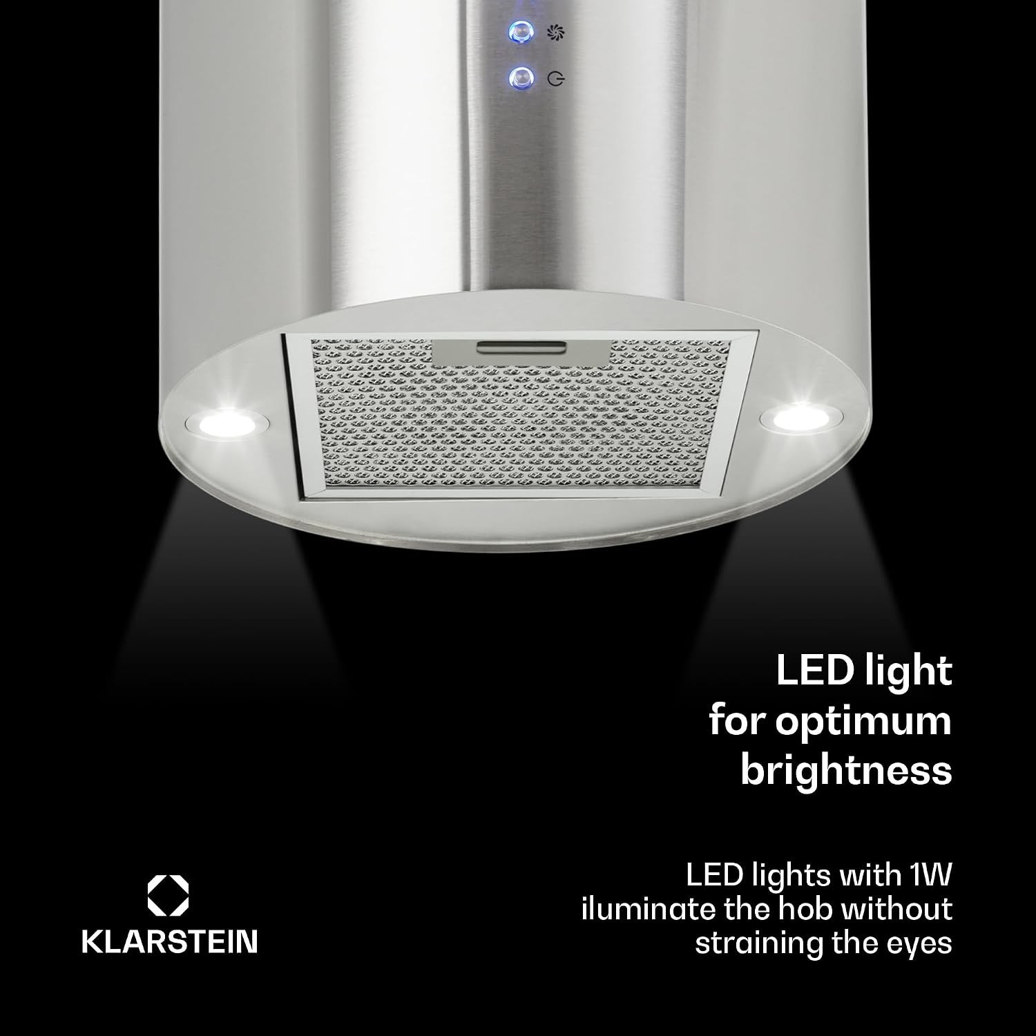 Detalle 2 de Klarstein 10035165 – okap wyspowy 522 m³/h, LED, 3 biegi
