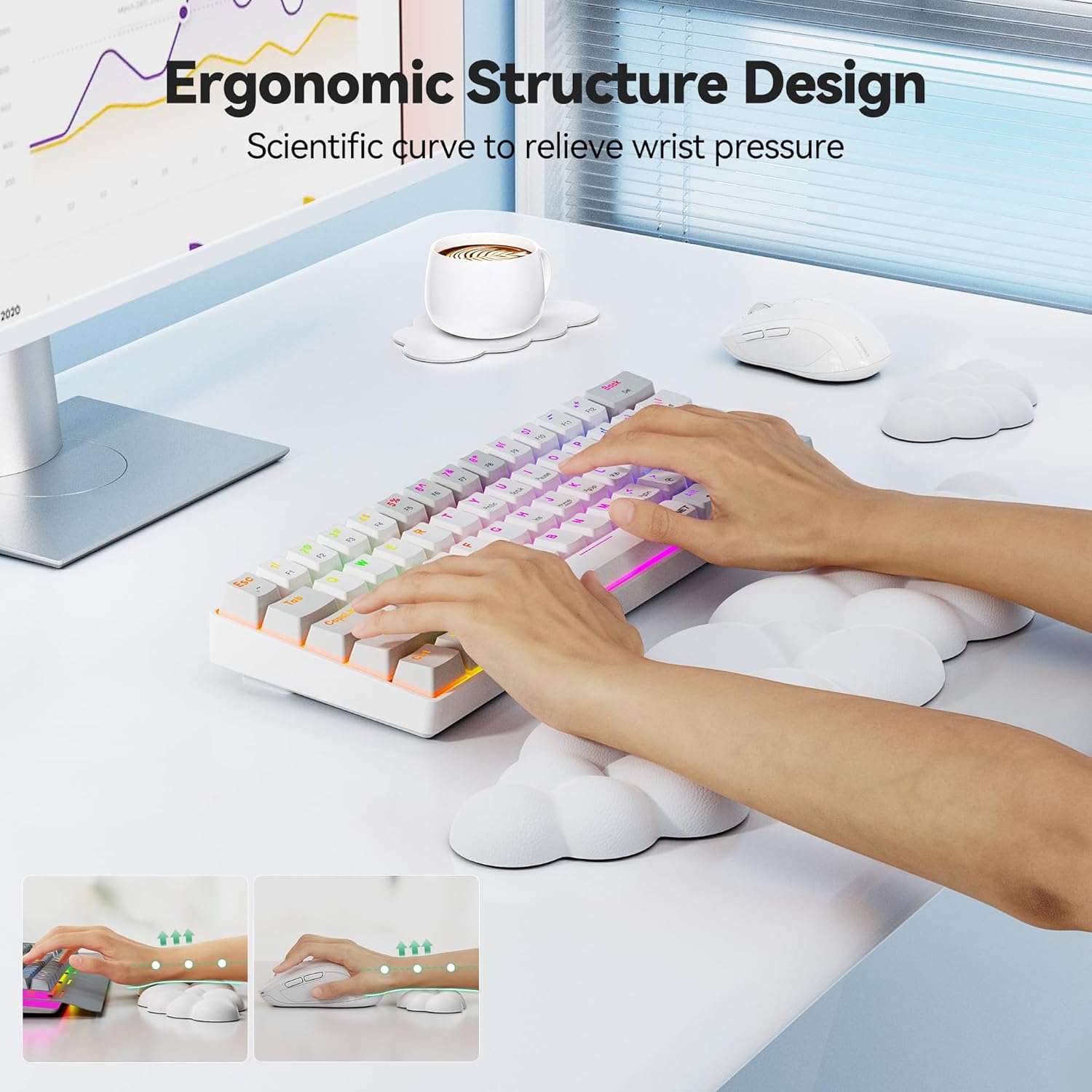 Detalle 2 de TECKNET Cloud Wrist Rest Set