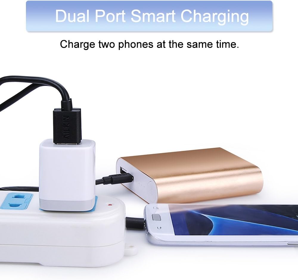 Thumbnail 4 de Eusbote Dual-Port USB Wall Charger, 2.1A, 10W, 3-Pack in White