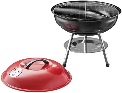 Detalle de GOODS+GADGETS 4815110 – kompaktowy grill węglowy kulowy 40 cm, czerwony