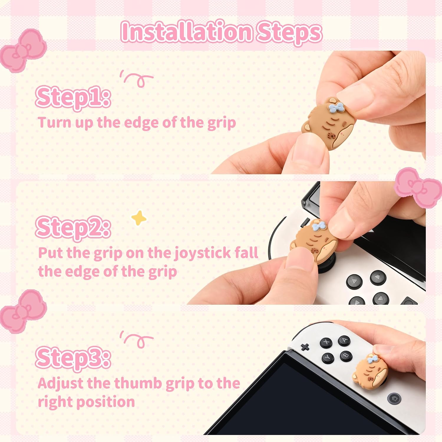 Detalle de GeekShare Silikon-Joystick-Kappen für Switch, Switch OLED & Switch Lite (Mikko) – 4 Stück, rutschfeste Thumbstick-Griffe