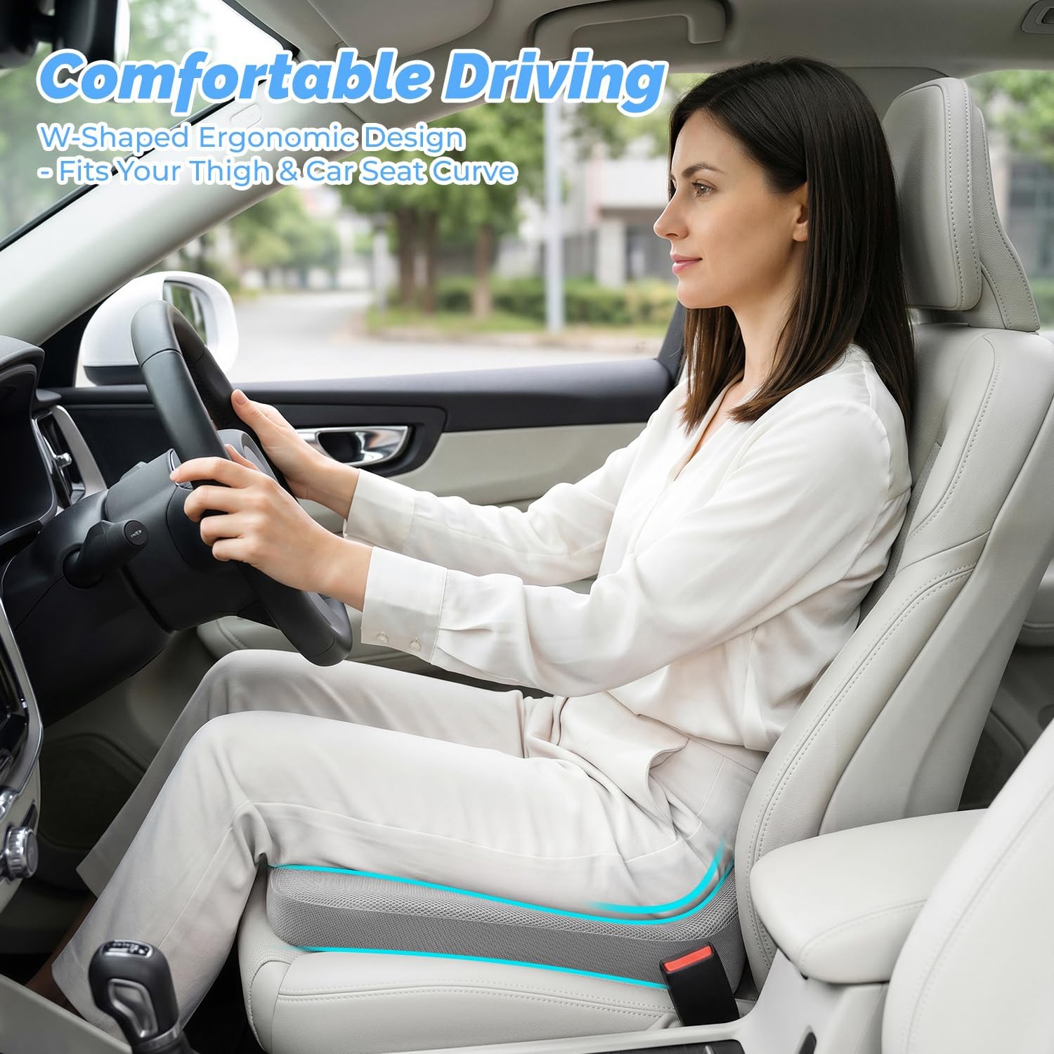 Detalle 2 de Memory Foam Car Seat Cushion, 2.2-inch Height Boost