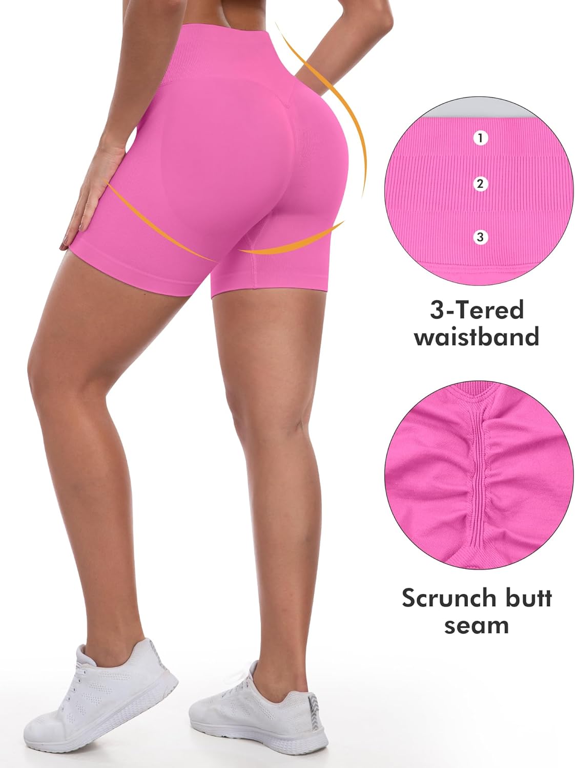 Thumbnail 1 de ATHVOTAR Workout Gym Shorts Women: High-Waisted Seamless Scrunch Butt Lift