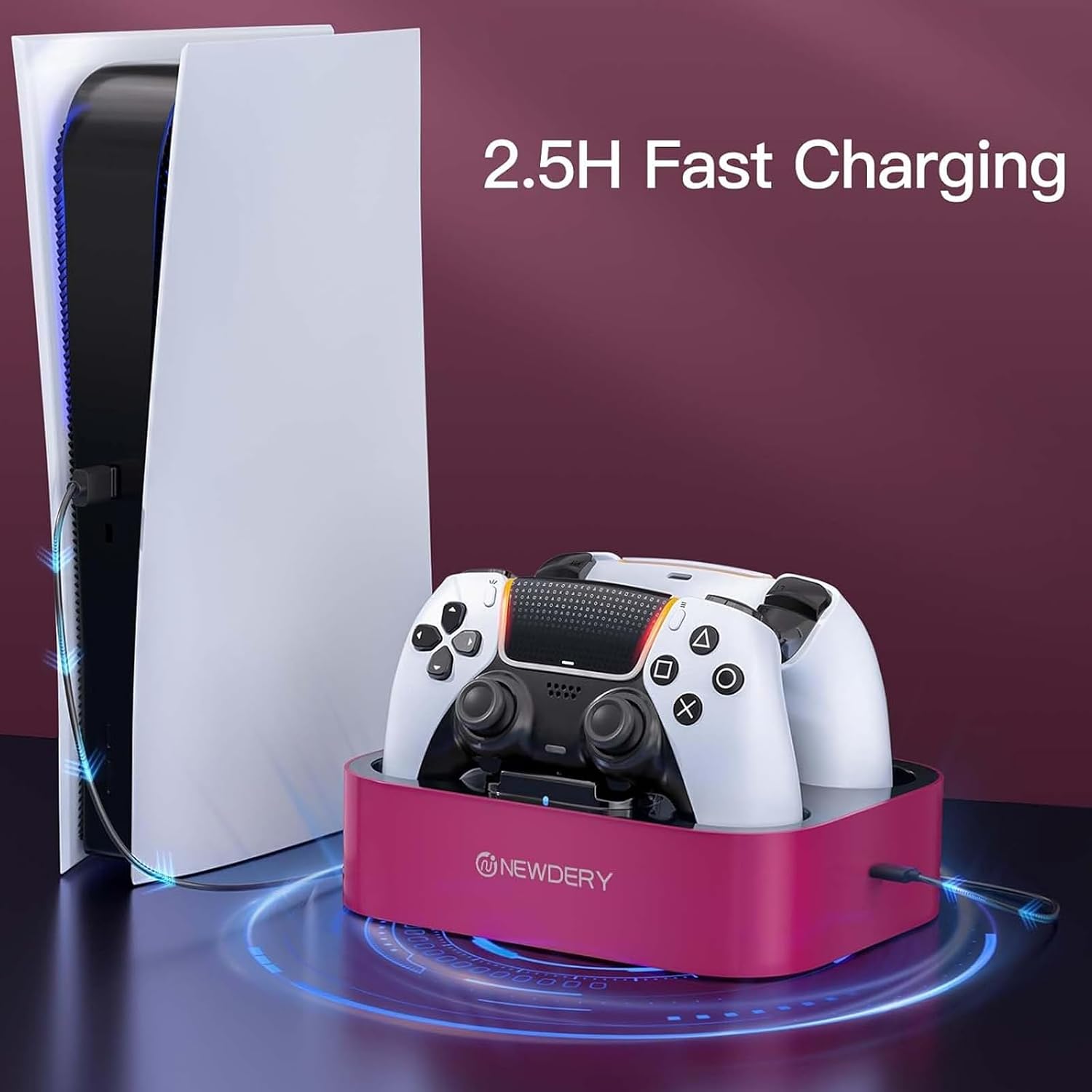 Detalle 2 de NEWDERY PS5 Controller Charger Station for DualSense