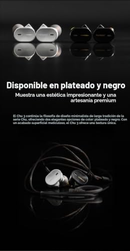 Detalle 2 de Moondrop CHU III, auriculares intraurales negros con cable desmontable de 2 pines