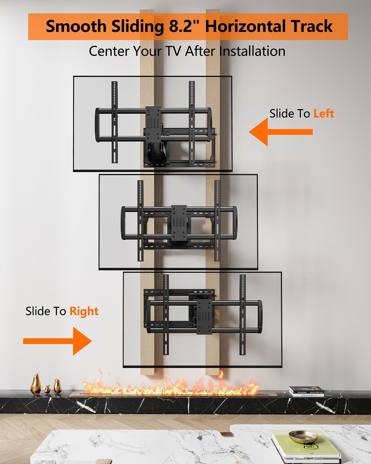 Thumbnail 2 de FORGING MOUNT Heavy Duty TV Wall Mount for 42-110" TVs up to 220 lbs with 8.2" Sliding for Centering