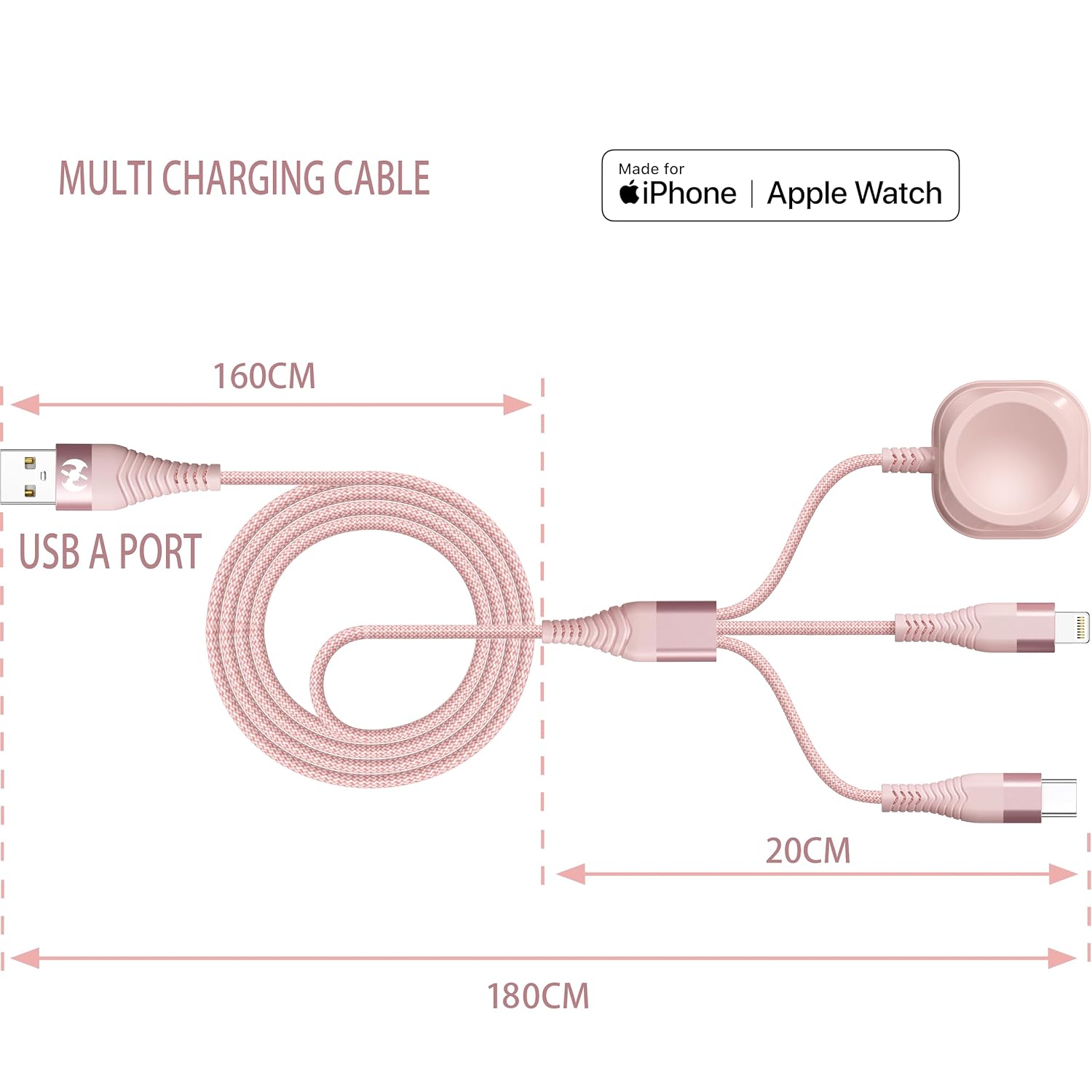 Detalle 2 de Apple 3‑in‑1 Magnetic Charging Cable 6FT