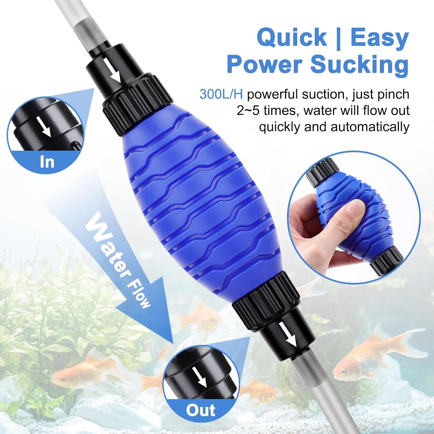 Detalle de fishkeeper Aquarium-Reiniger & Kiesreiniger-Set mit einstellbarem Wasserdurchfluss (klein)