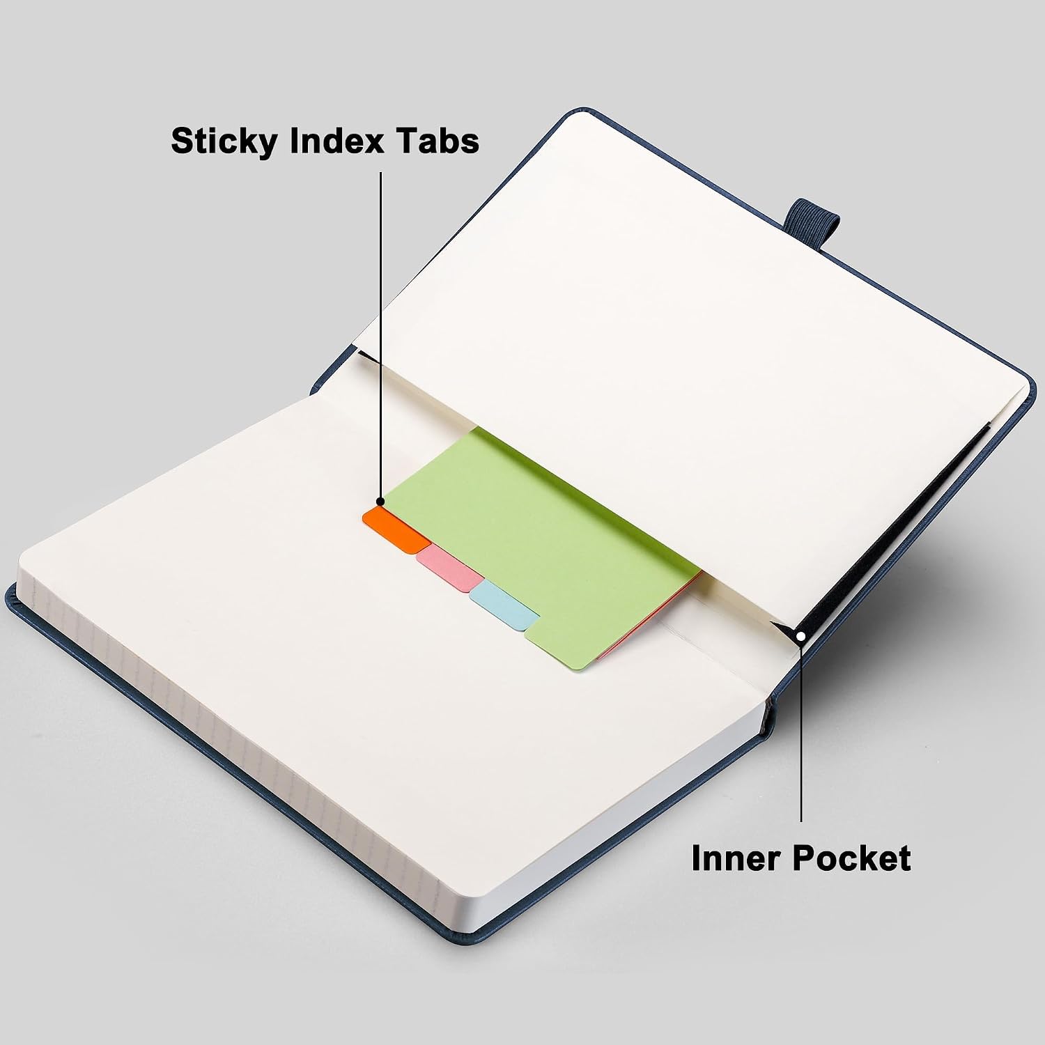 Thumbnail 6 de RETTACY A5 Lined Journal Notebook, 192 Numbered Pages, 100 GSM Paper, Navy Blue