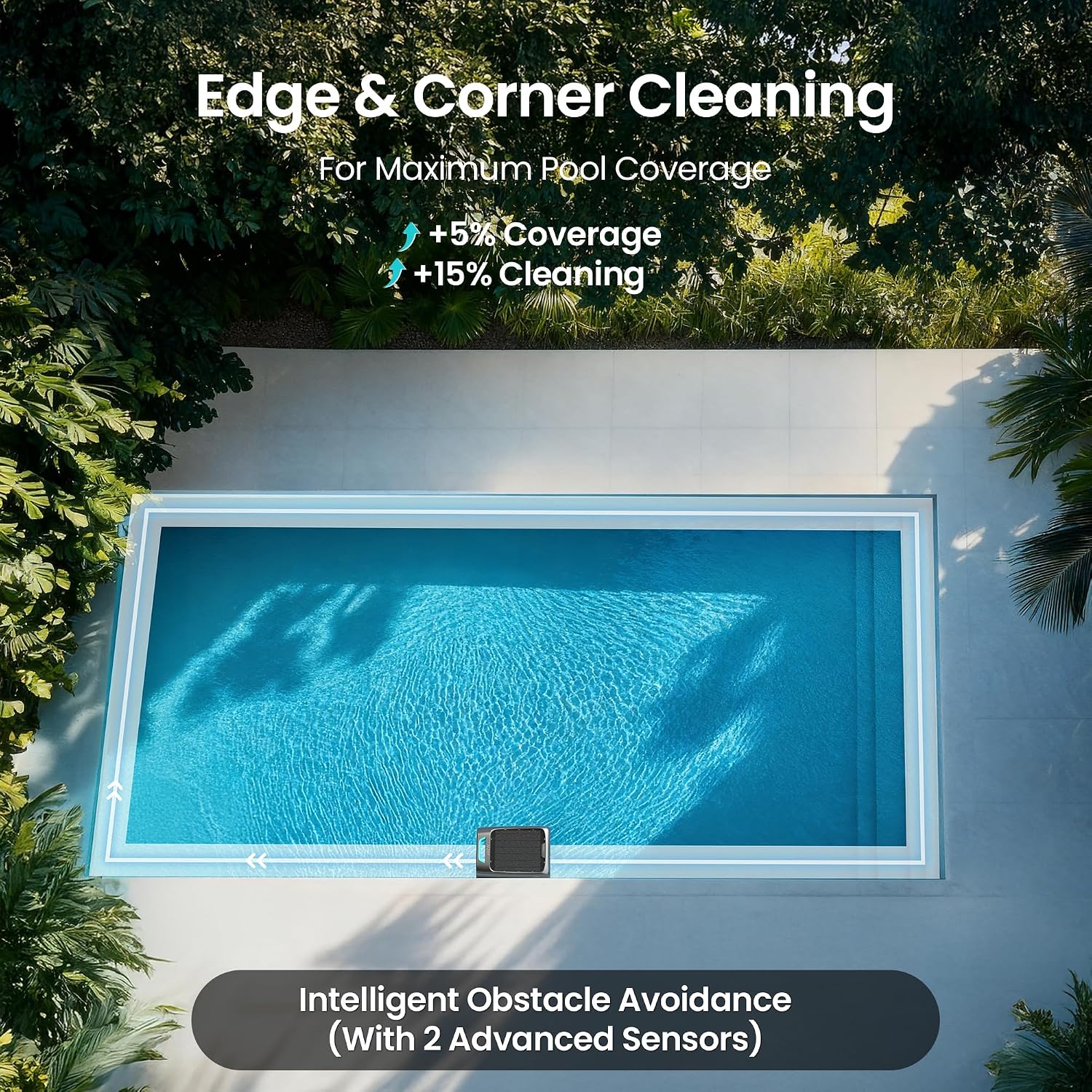 Detalle de AIPER EcoSurfer S2 Solar Pool Skimmer Robot, App Control, 150-Micron Filter