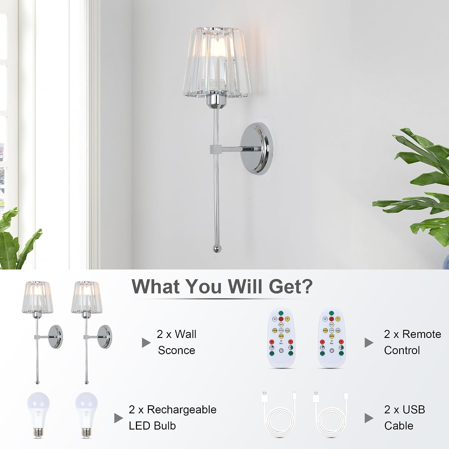 Thumbnail 5 de Stepeak Battery Operated Wall Lights Set 2