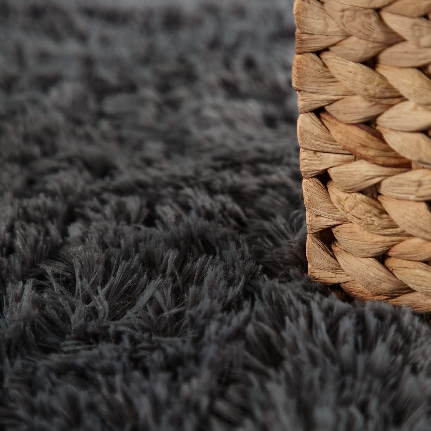 Thumbnail 2 de Paco Home Tapis poils longs anthracite 140x200