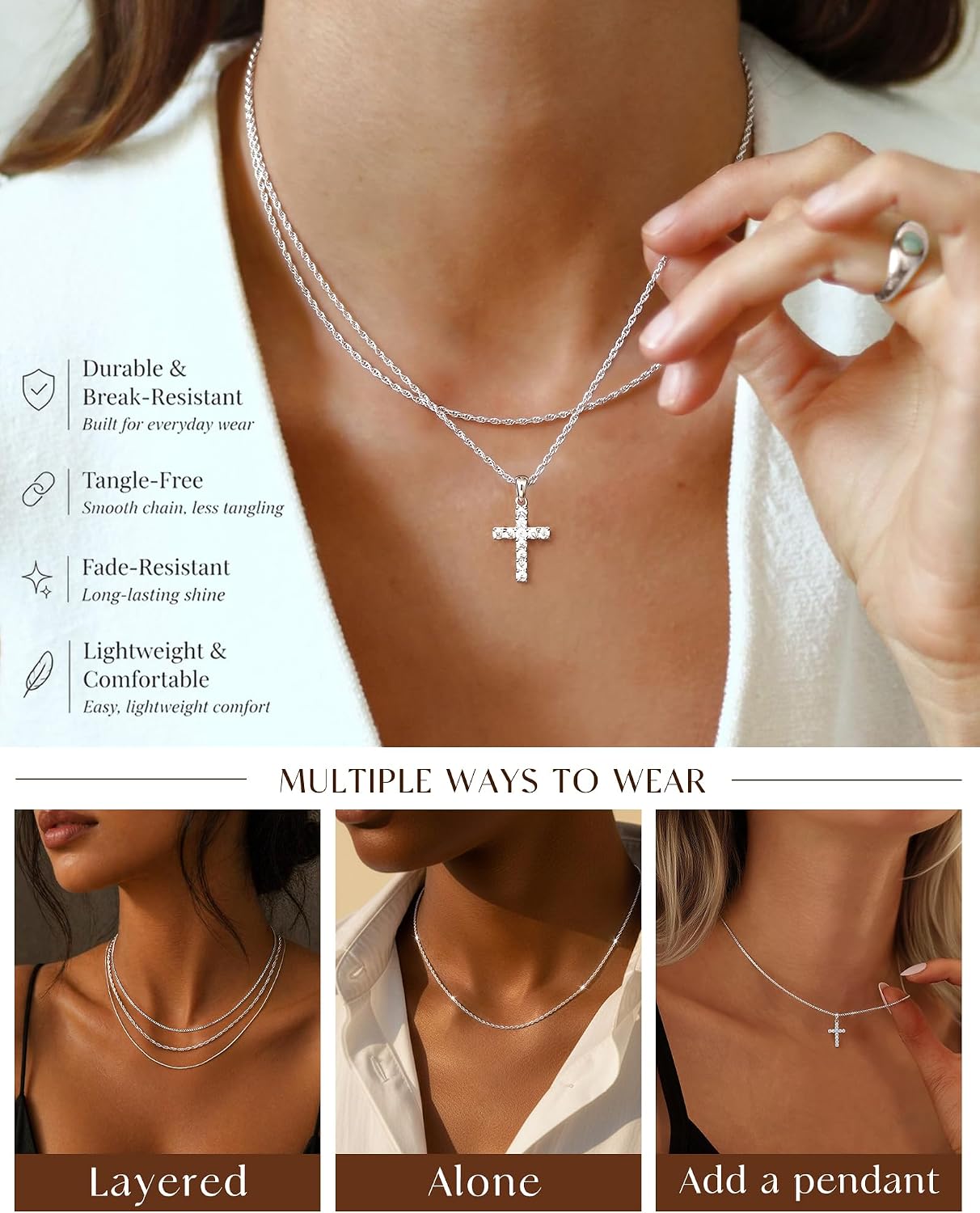 Detalle 1 de FUNEIA Silver Necklace, 925 Sterling Silver