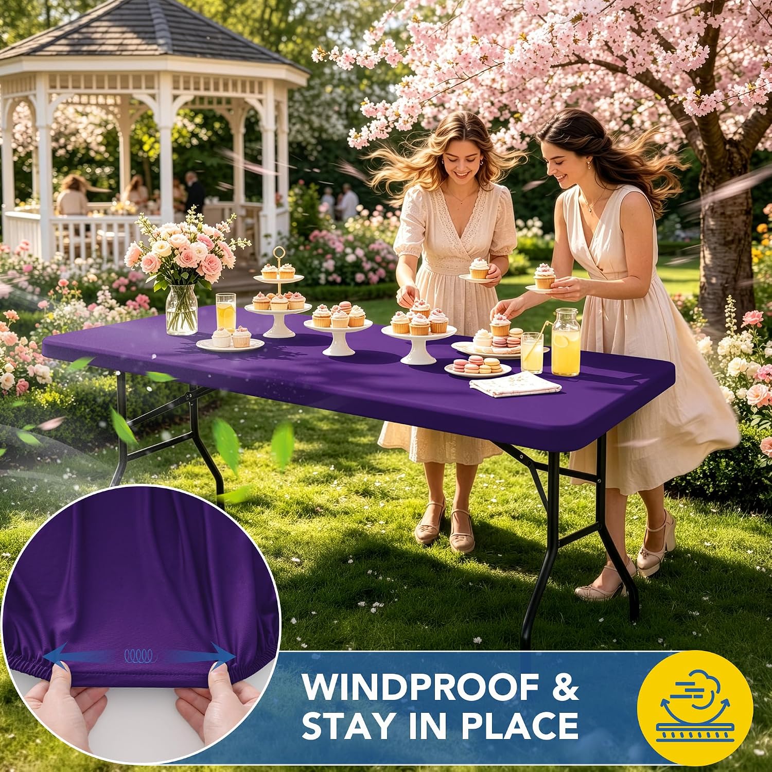 Detalle de Enjoyidea Fitted Tablecloth 8ft Pack 🎉