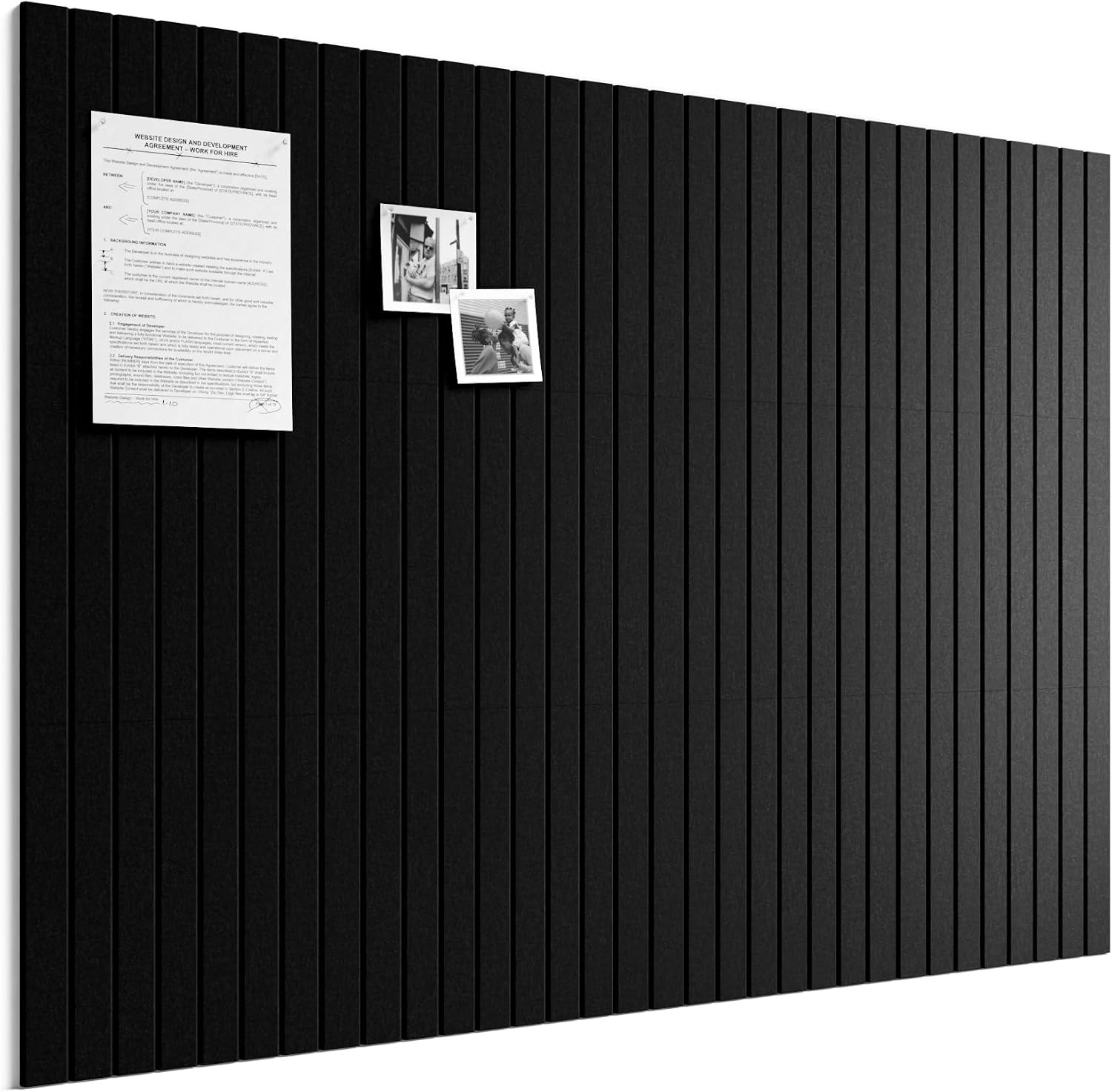 Detalle de Bumusty FZB-L-12-8L-BK-UK Felt Bulletin Board, 12-Pack Black Tiles