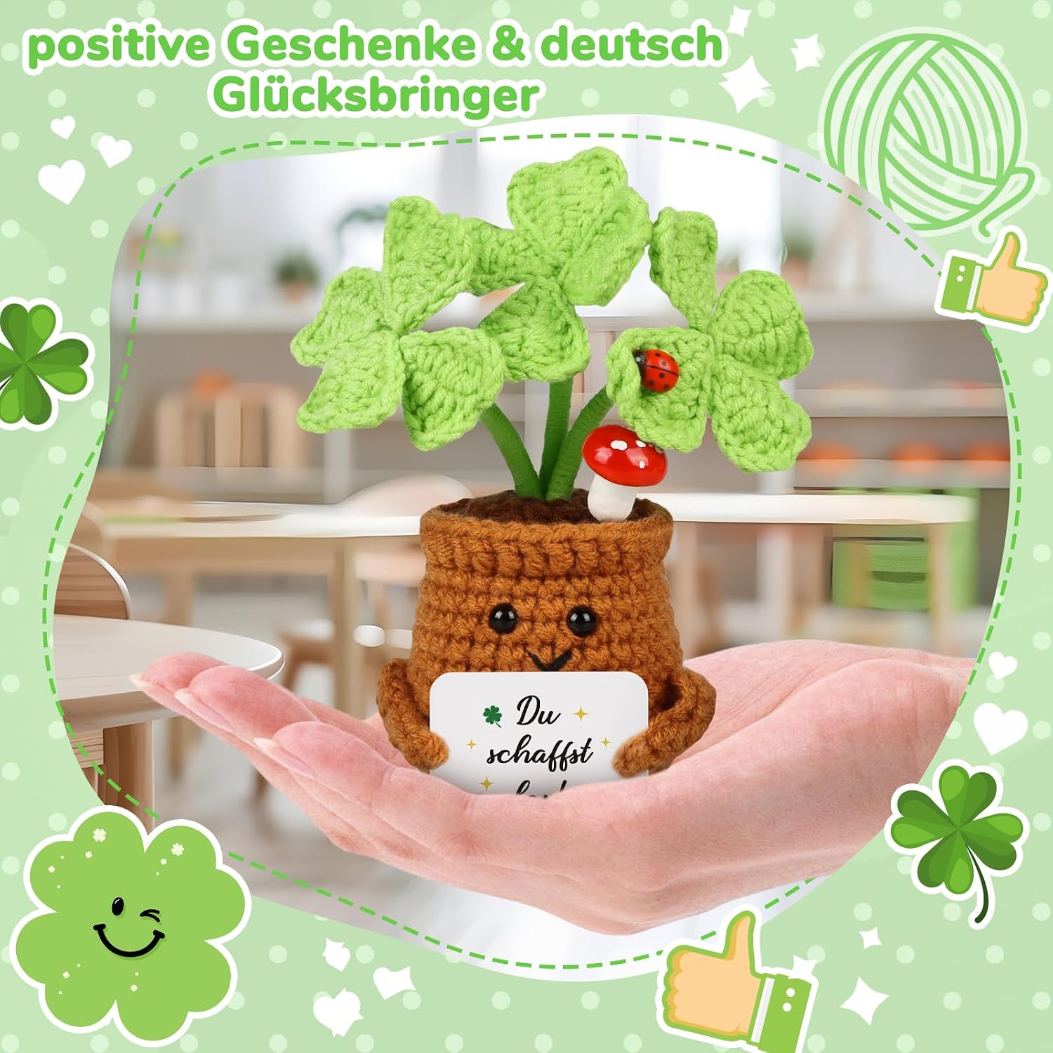 Detalle de WenmthG Glücksbringer Vierblatt Kleeblatt